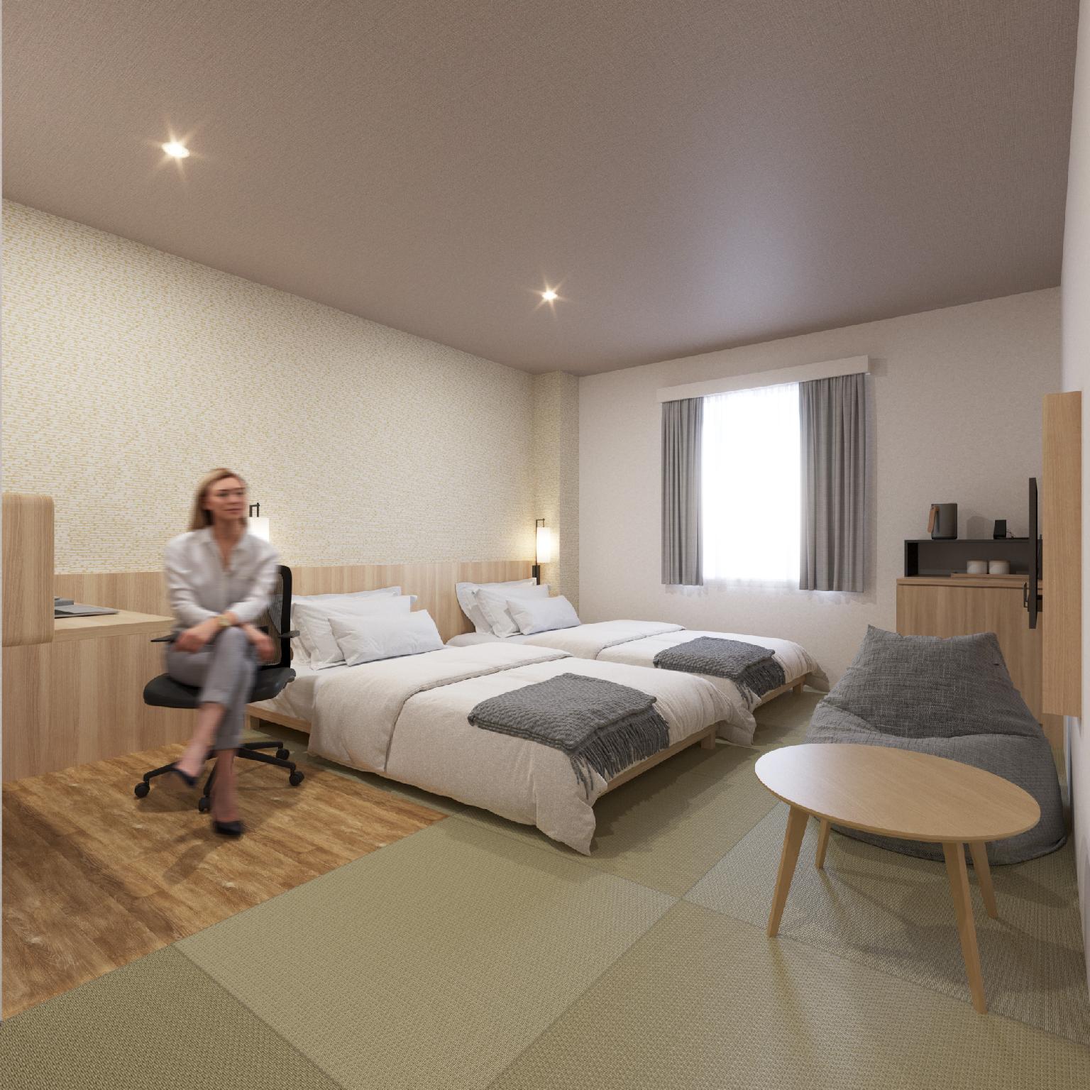 Semi Room, Como, Type 2, 2 Semi Double Beds, 2 Futon Beds