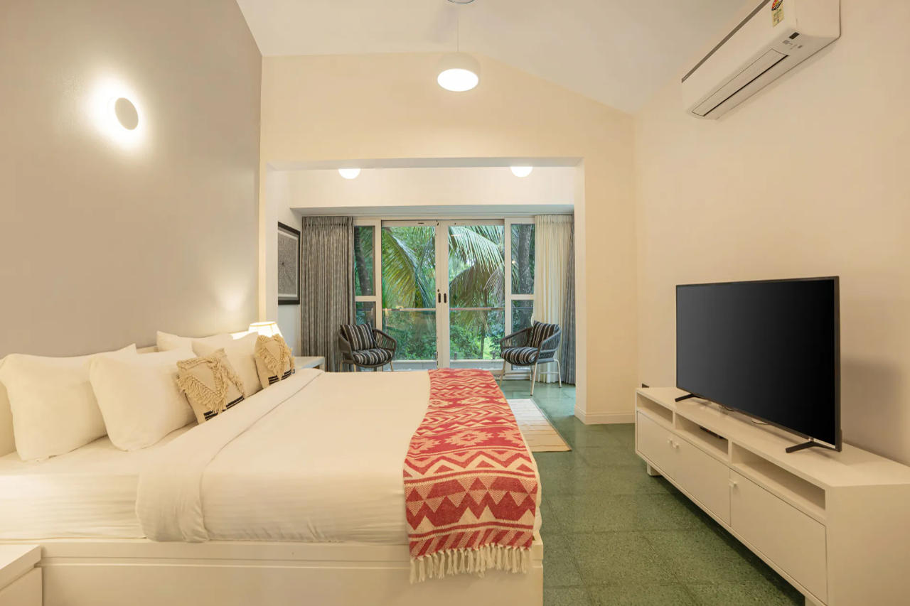 Room at ELIVAAS Casa Del Mar 4BHK Villa with Pool, Bars, TV Lounge, Gazebo & Terraces, Goa, ANJUNA - GOA