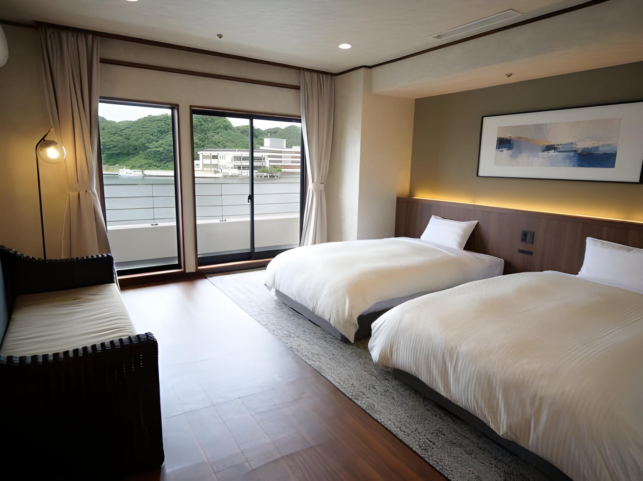 Japanese Western, Junior Suite, Twin Beds, Outdoor Bath
