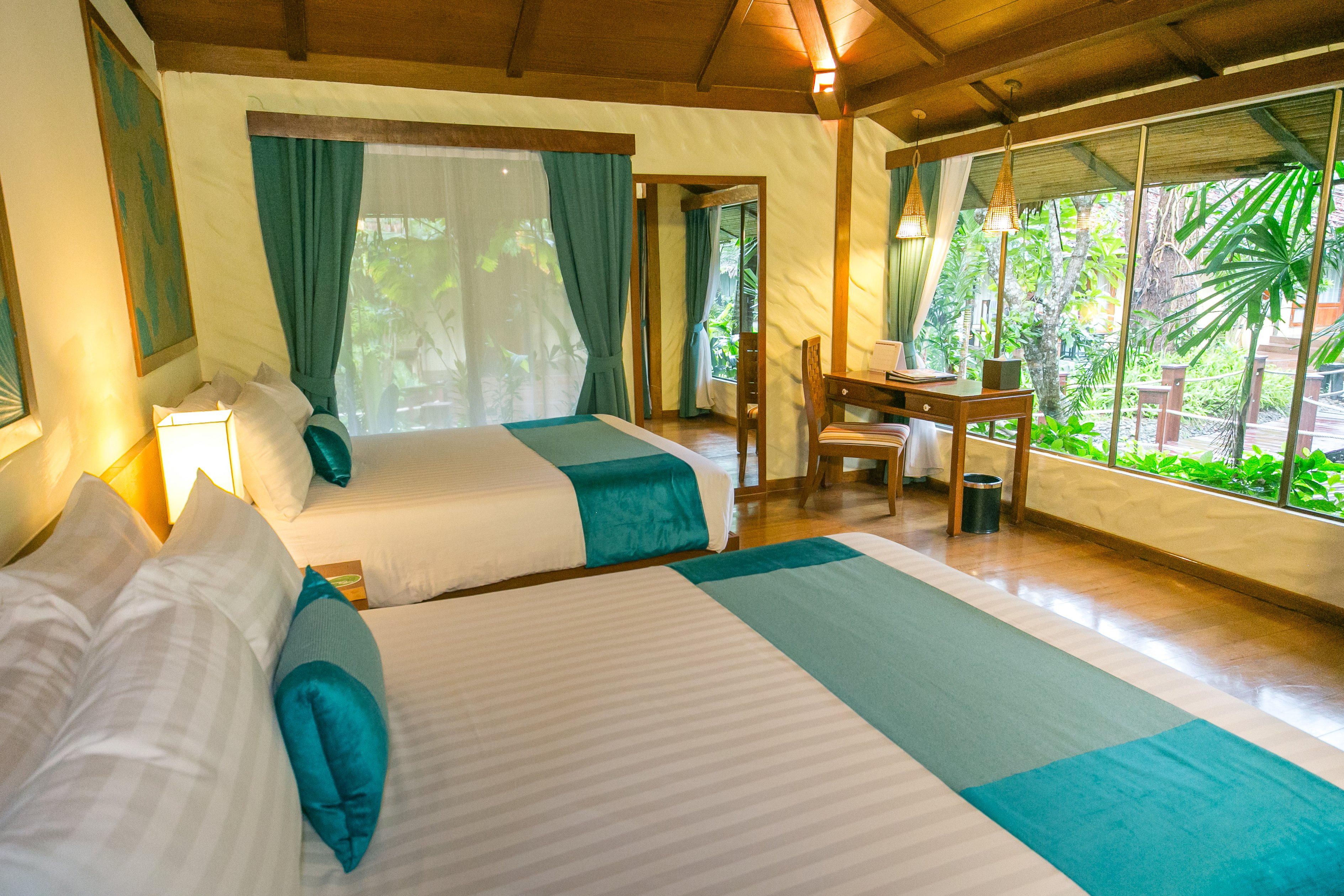 Premium, Deluxe, Cabana, 2 Double Beds, Garden View