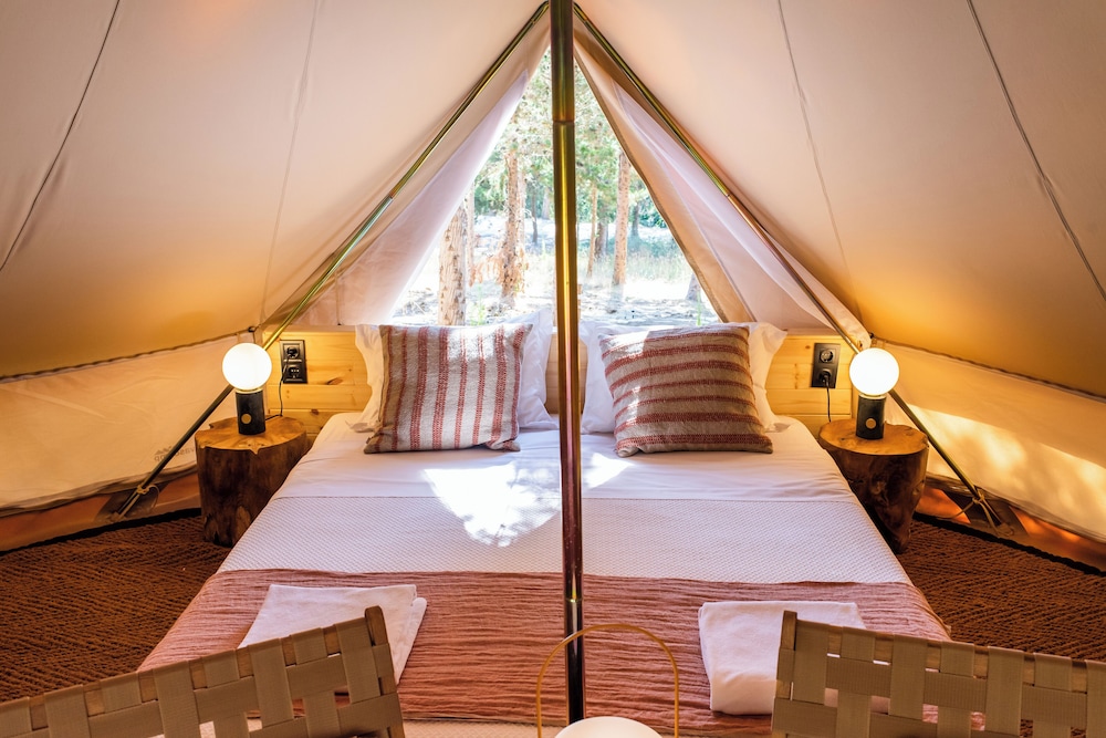 Glamping, Forest, Tent, Double Bed