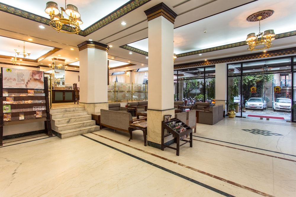 Lobby at Hotel Le Himalaya, KATHMANDU