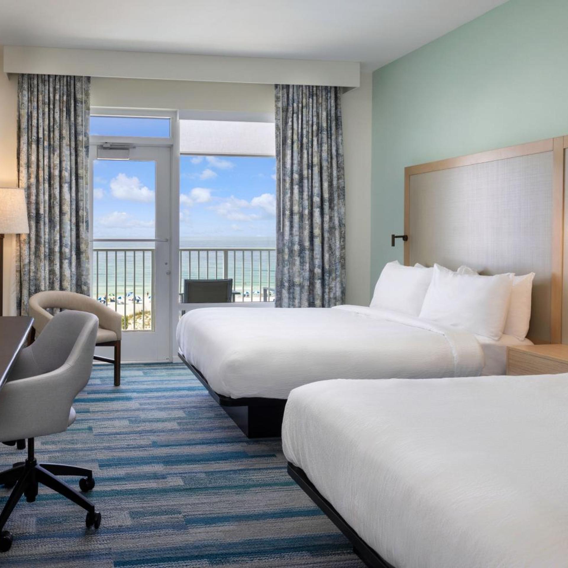 Room, 2 Queen Beds, Beach View, Balcony, Bathtub, Accessible