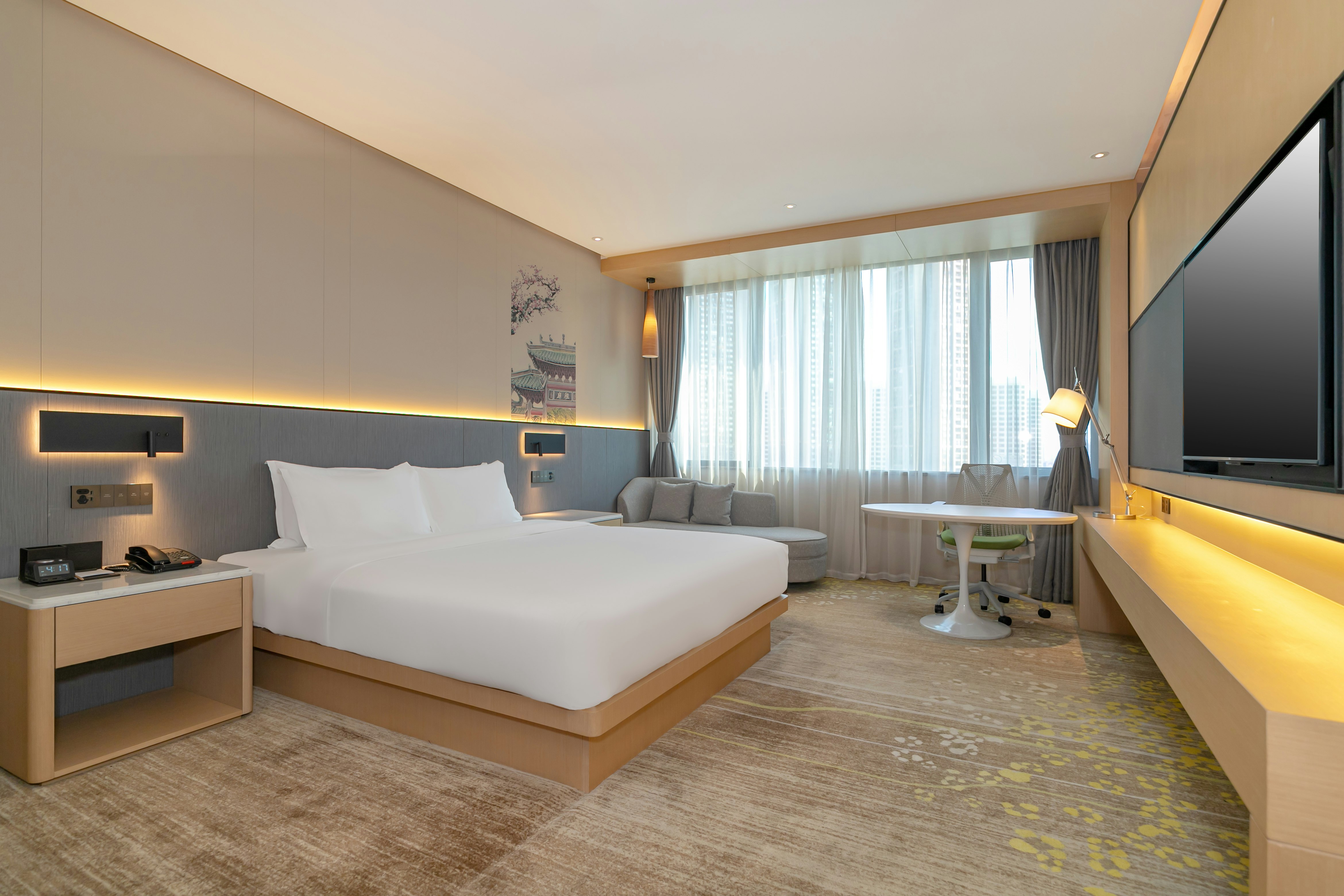 غرفة ديلوكس بسرير كينج، Hilton Garden Inn Foshan 2/4