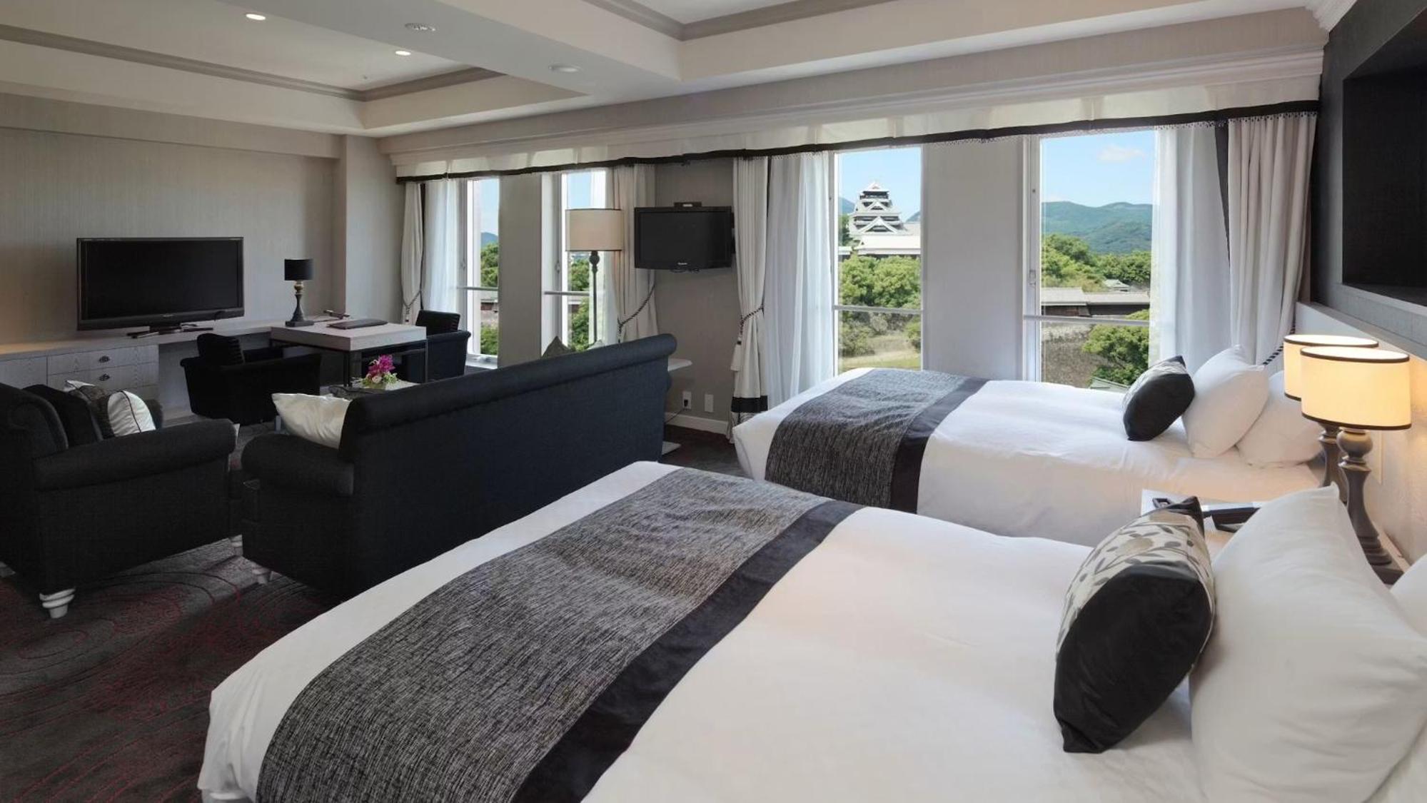 Semi Room, Junior Suite, Executive, 2 Semi Double Beds, Castle View, Sofa