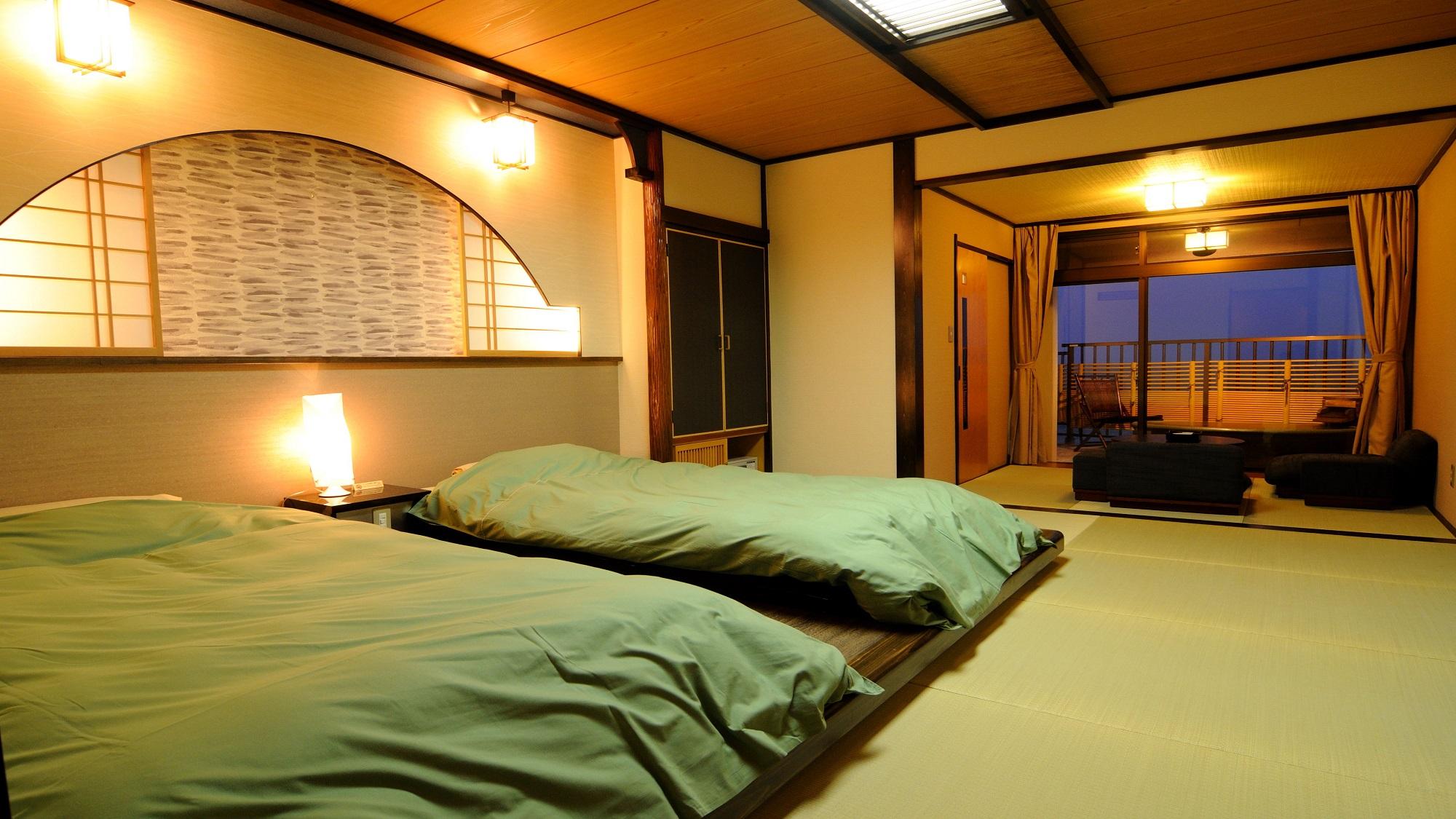 Japanese, Style, Modern, Ocean, Superior, Twin Beds, Outdoor Bath
