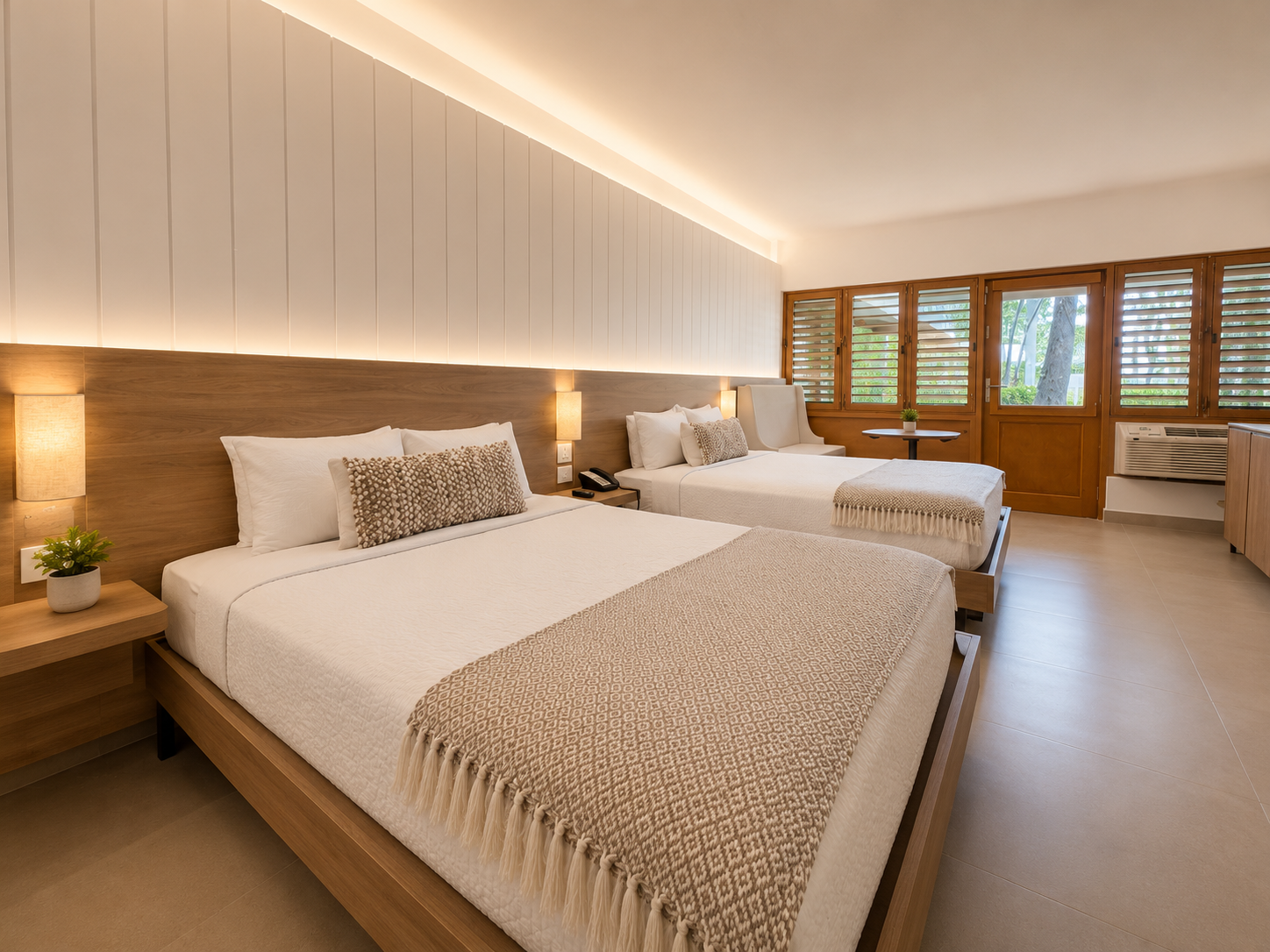 Renovated, 2 Queen Beds, Garden View