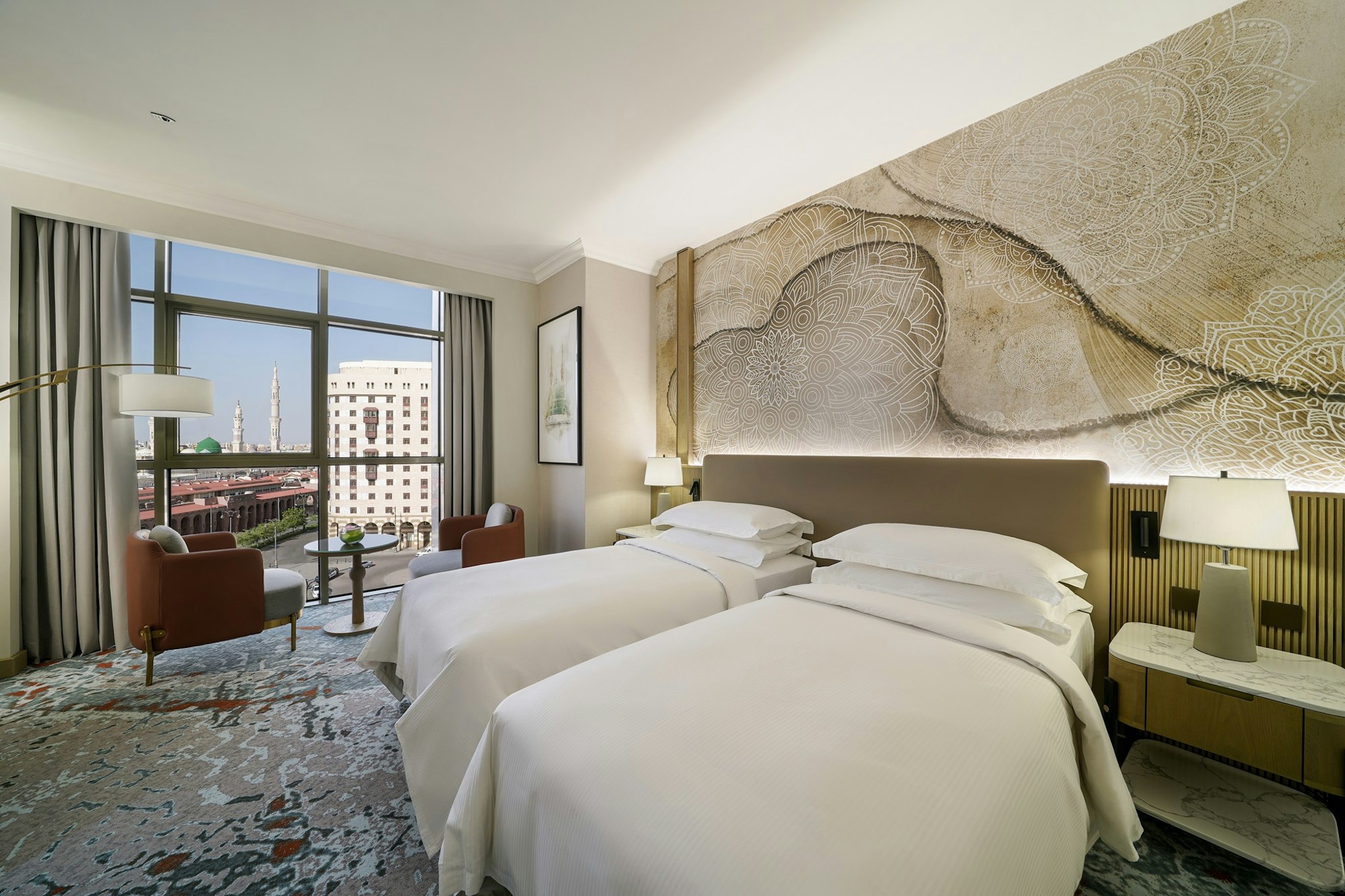 Room, Twin Beds, Partial Haram View
