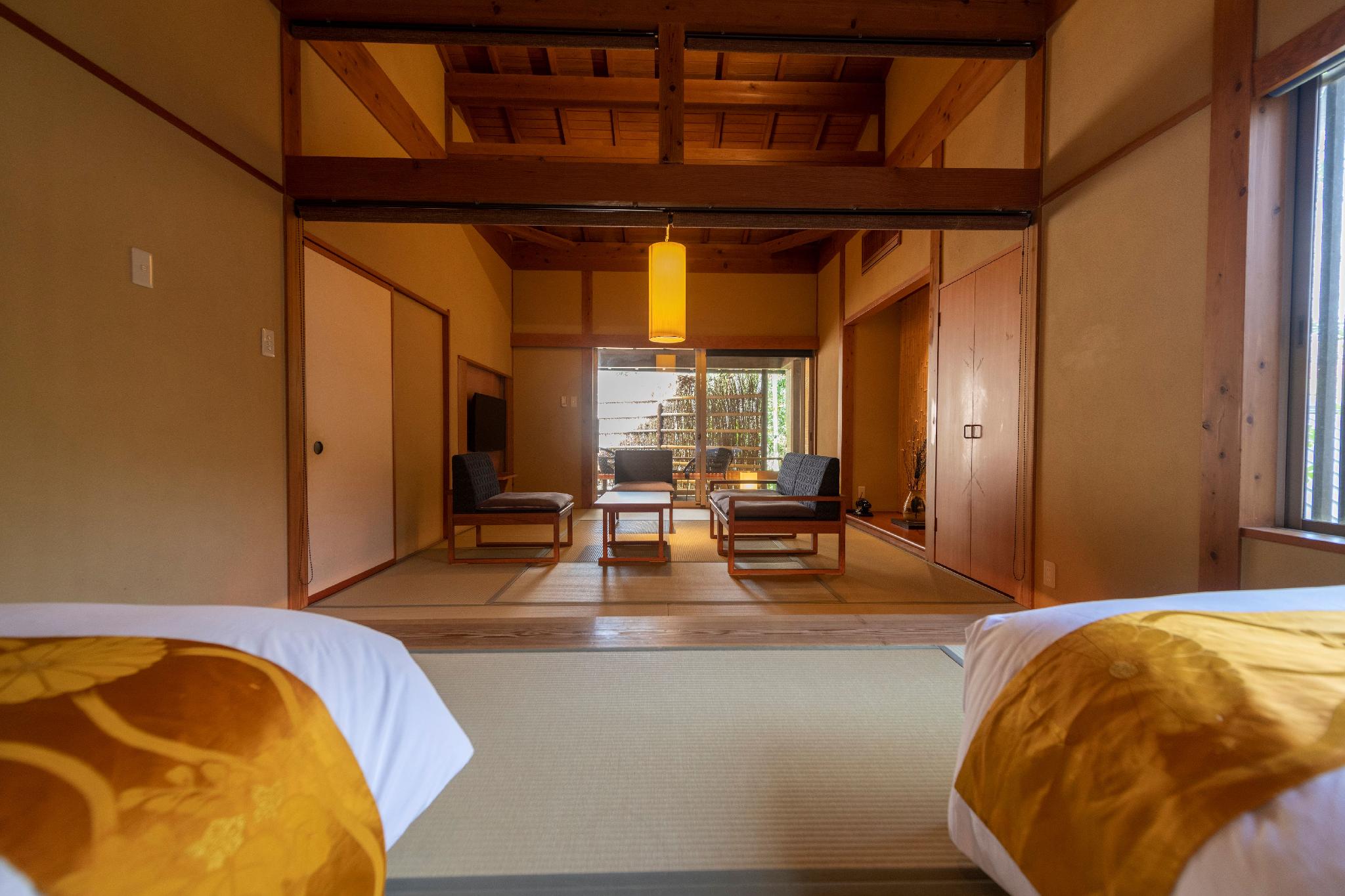 Japanese, Twin Beds, Outdoor Bath