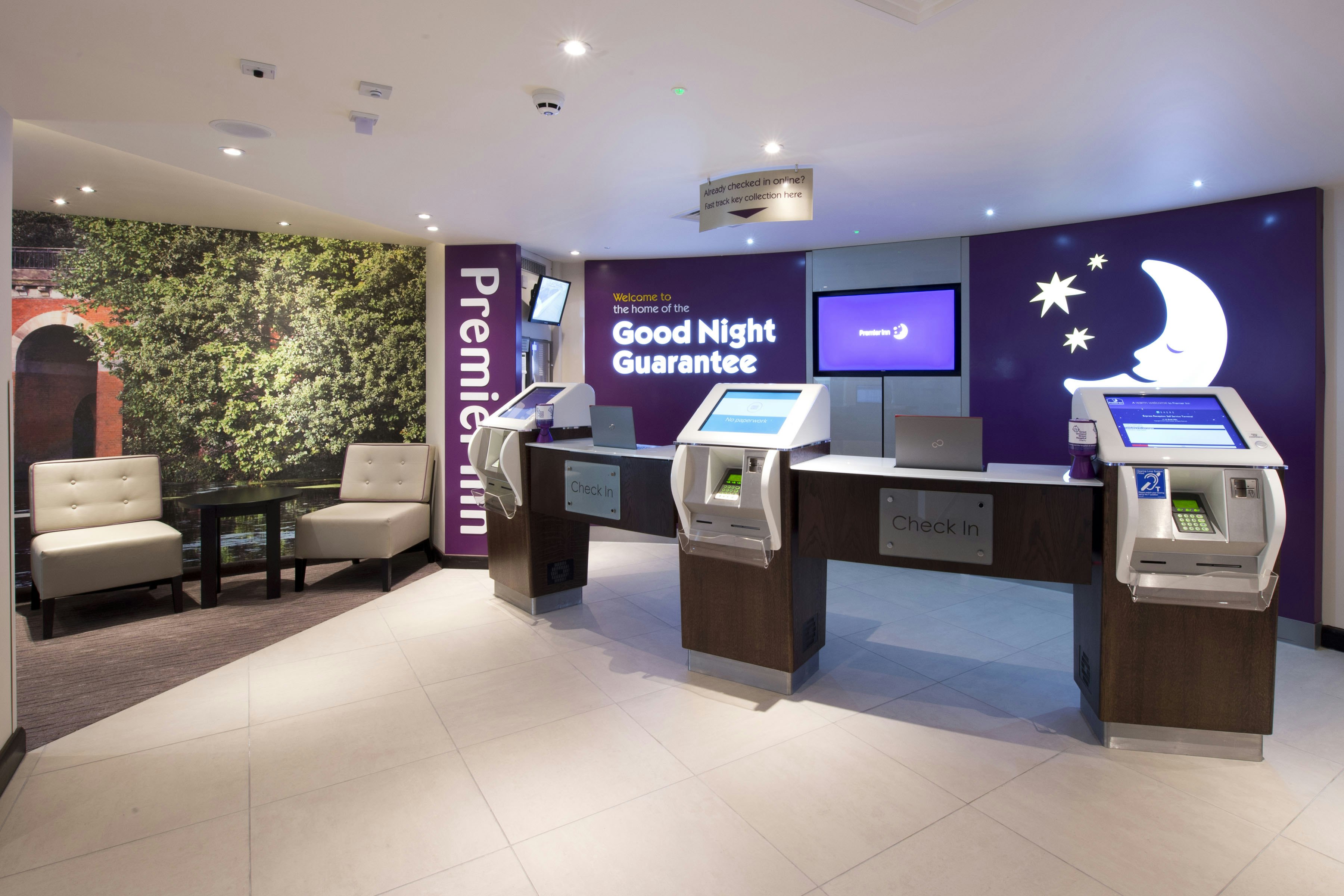 Lobby at Premier Inn London Archway hotel, LONDON