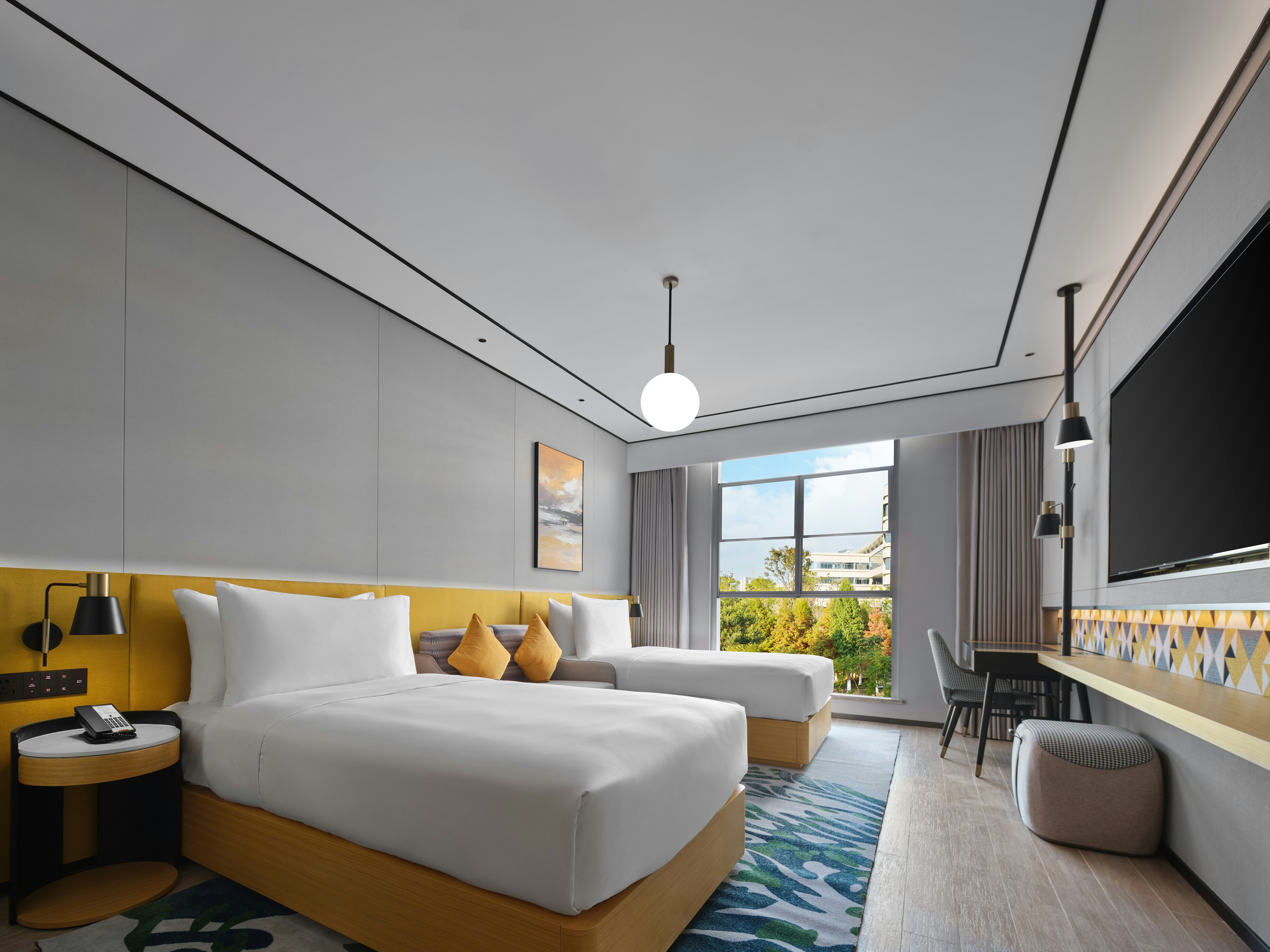 غرفة بسريرين منفصلين، Hilton Garden Inn Kunming Dianchi 3/6