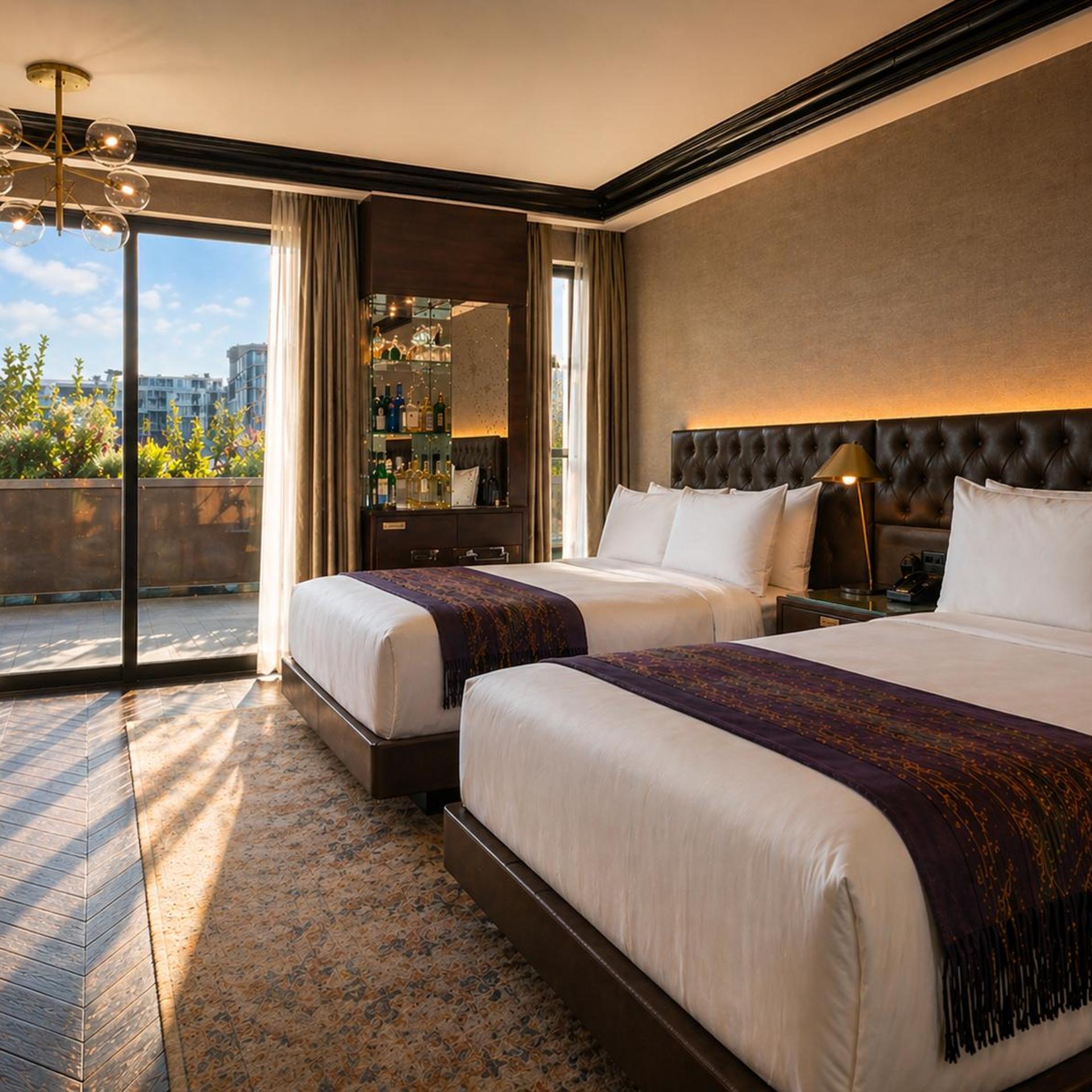 Room, Double Bed, Patio