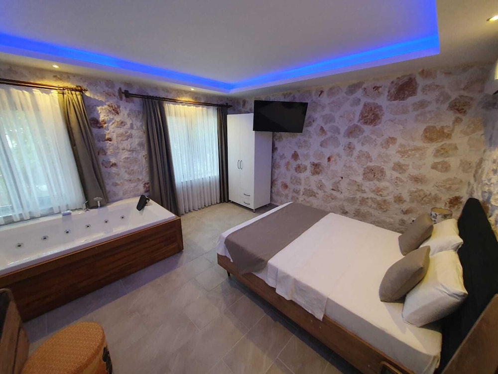 Stone, House, Double Bed, 2 Sofa