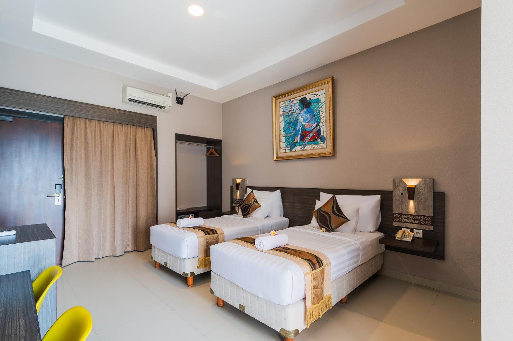 غرفة ديلوكس بسريرين منفصلين بإطلالة على البحر، Padma Sari Hotel 3/10