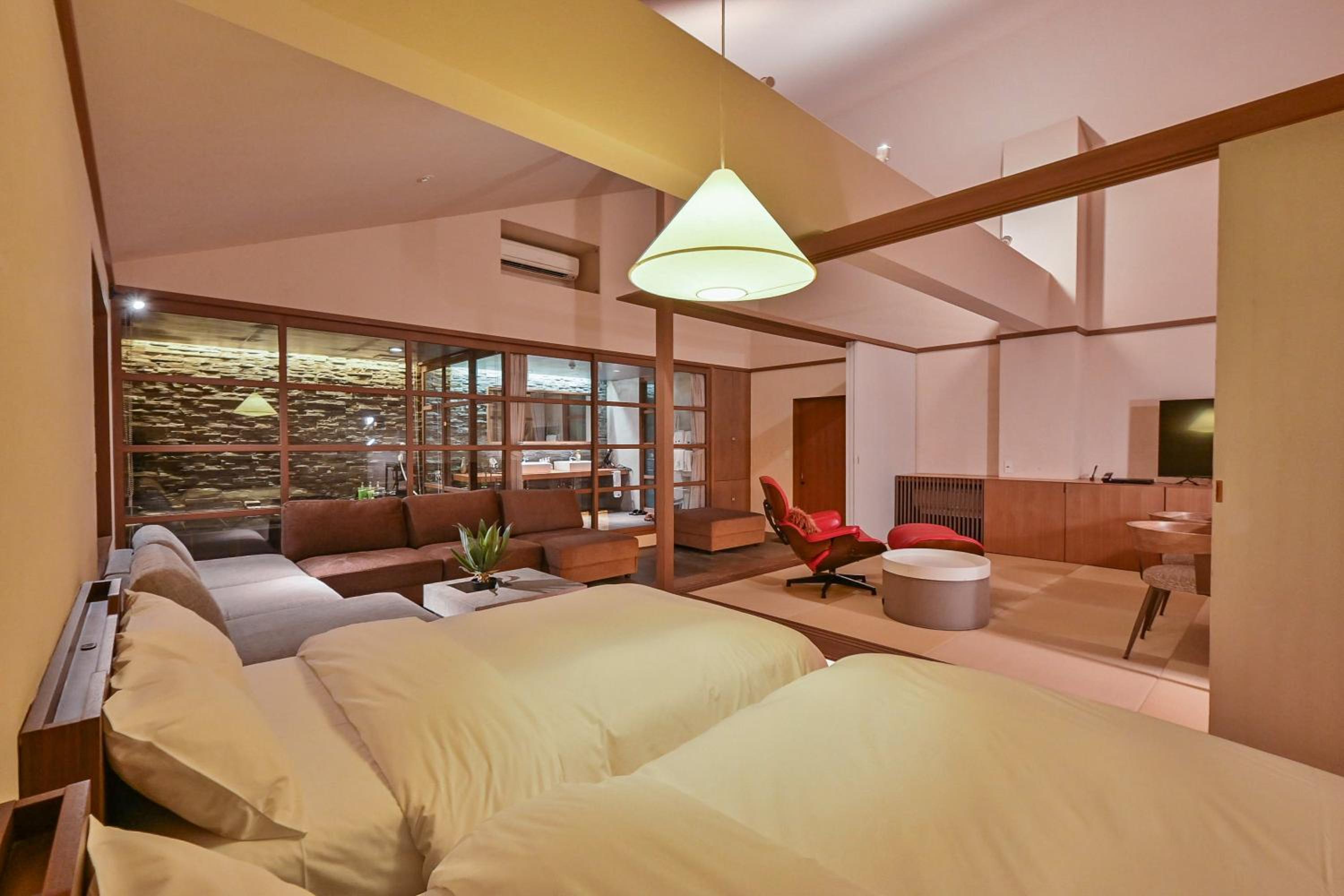 Japanese Western, Deluxe, Futon Bed, 2 Semi Double Beds, Hot Spring Bath