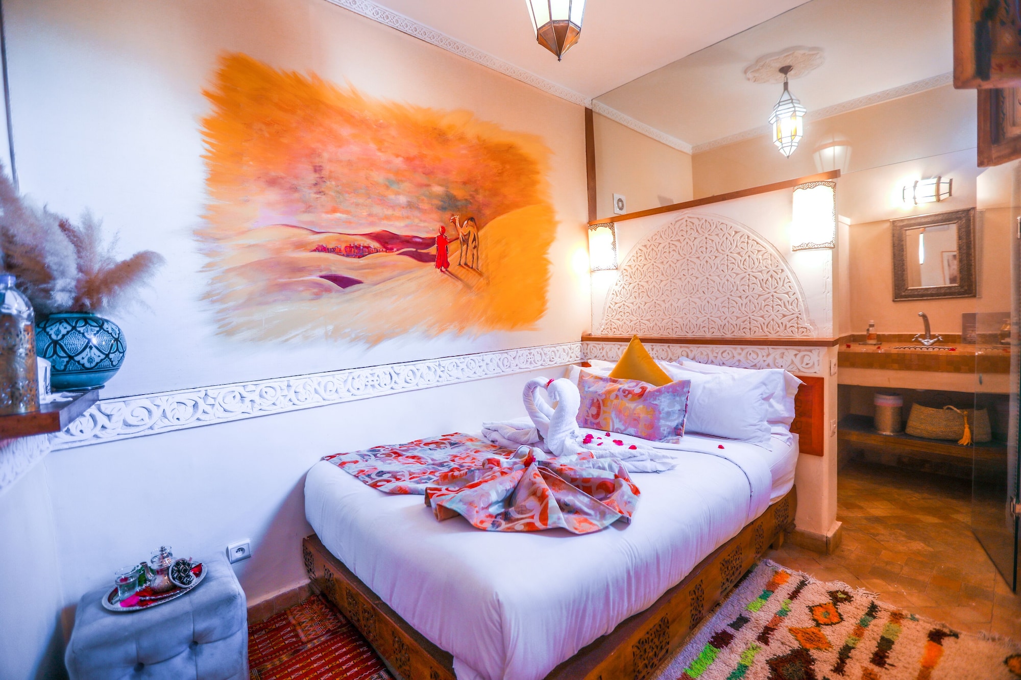 غرفة قياسية بسرير مزدوج بإطلالة على الفناء، Riad Melhoun Spa 3/10