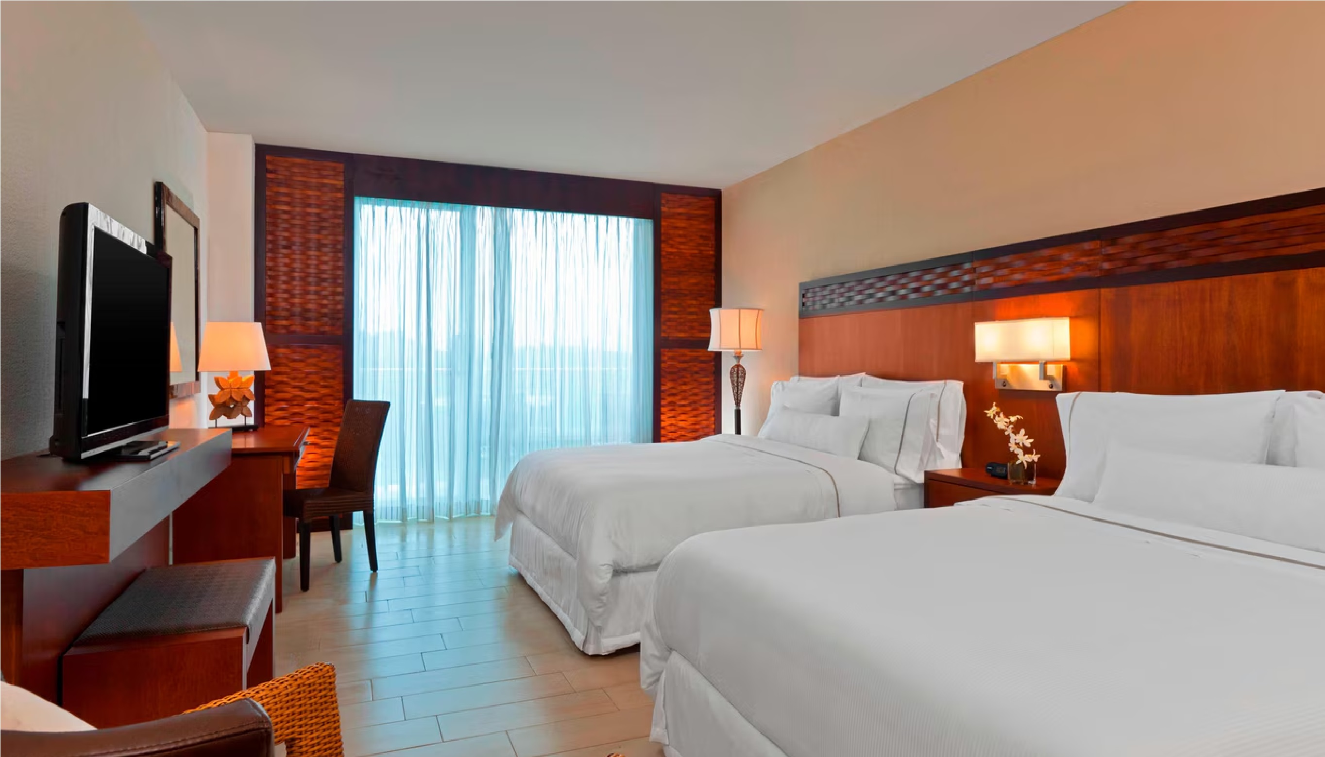 Deluxe, 2 Double Beds, Tropical View