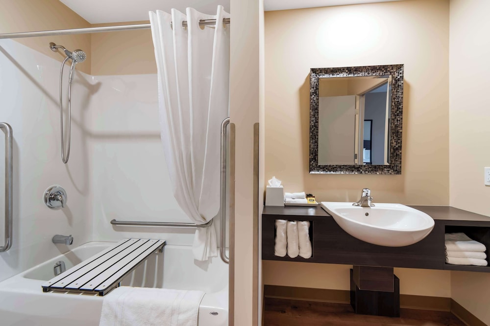 غرفة قياسية بسرير كينج يُسمح فيها بالحيوانات الأليفة لذوي الإعاقة، Villa Inn and Suites, SureStay Collection By Best Western 4/4