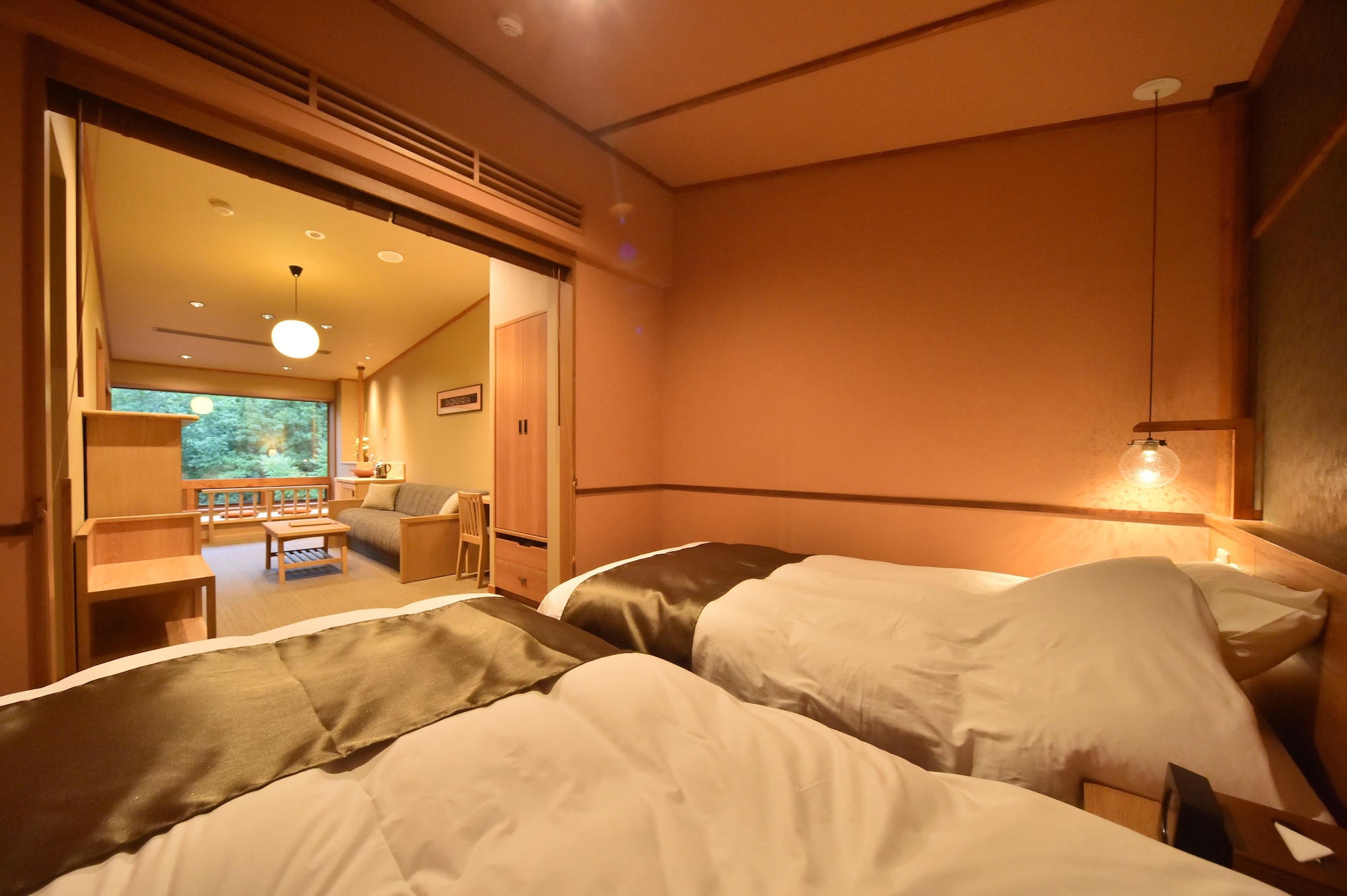 Room, Triple, Twin Beds, River View, Sofa, Private Hot Spring Bath