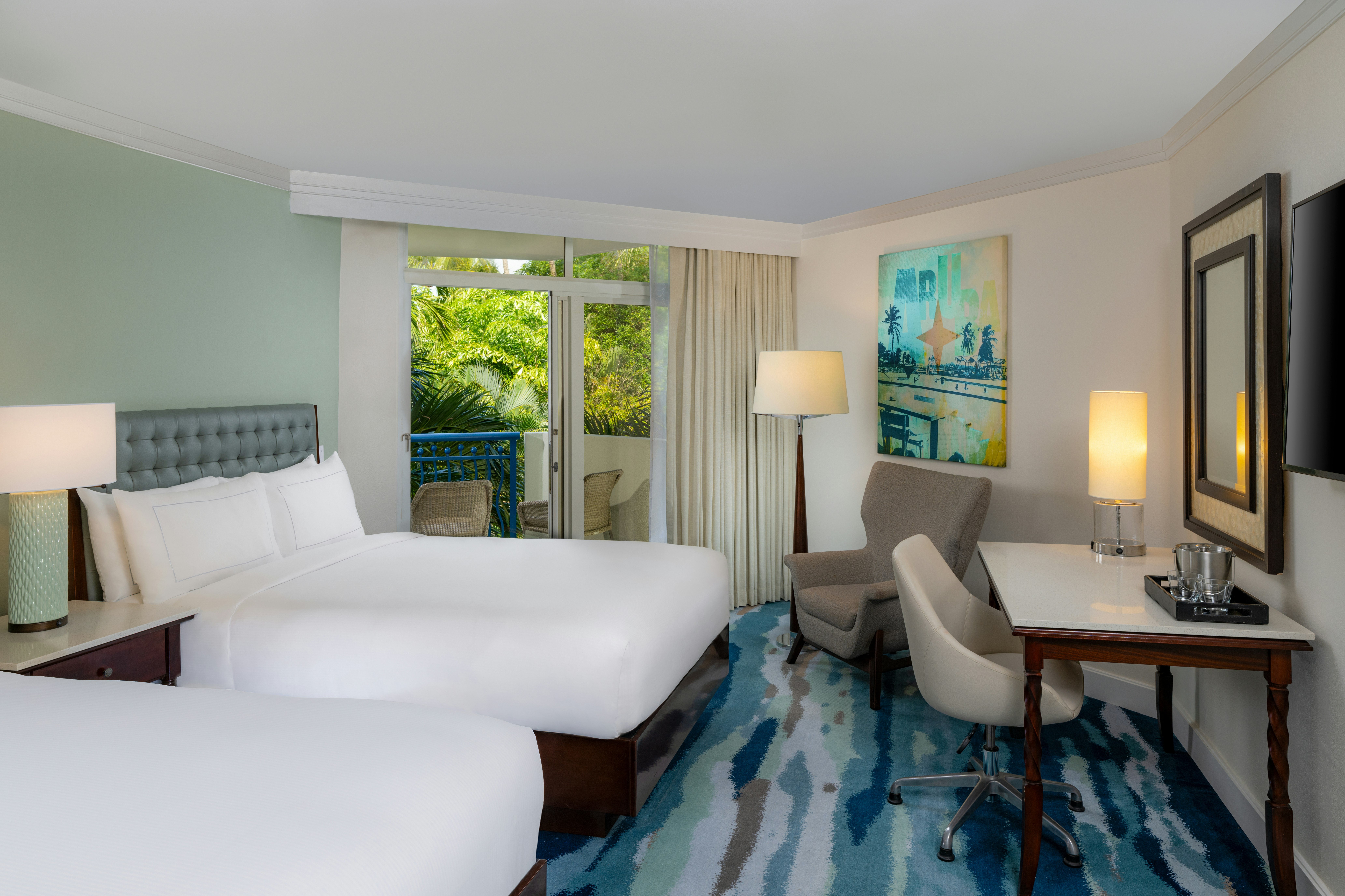 Room, 2 Double Beds, Garden View, Bonaire Curacao Tower