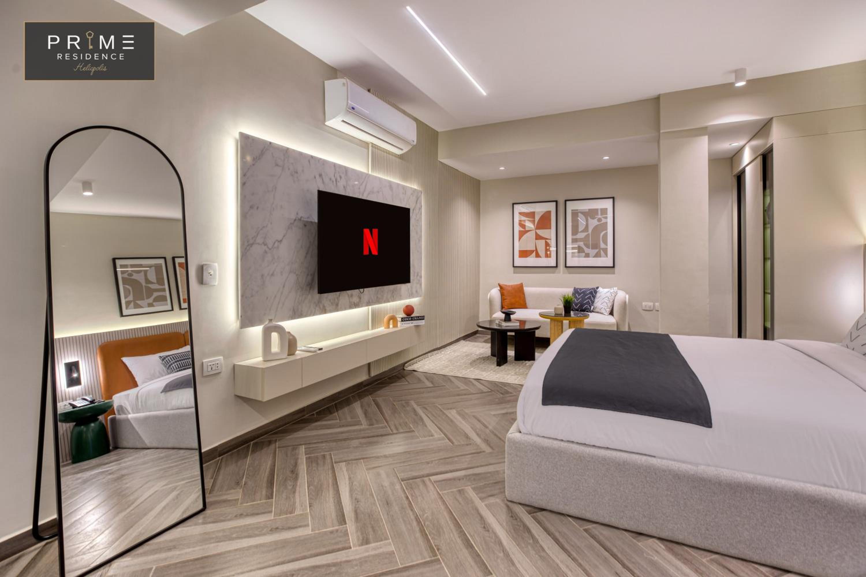 شقة بسرير كوين بغرفة نوم واحدة