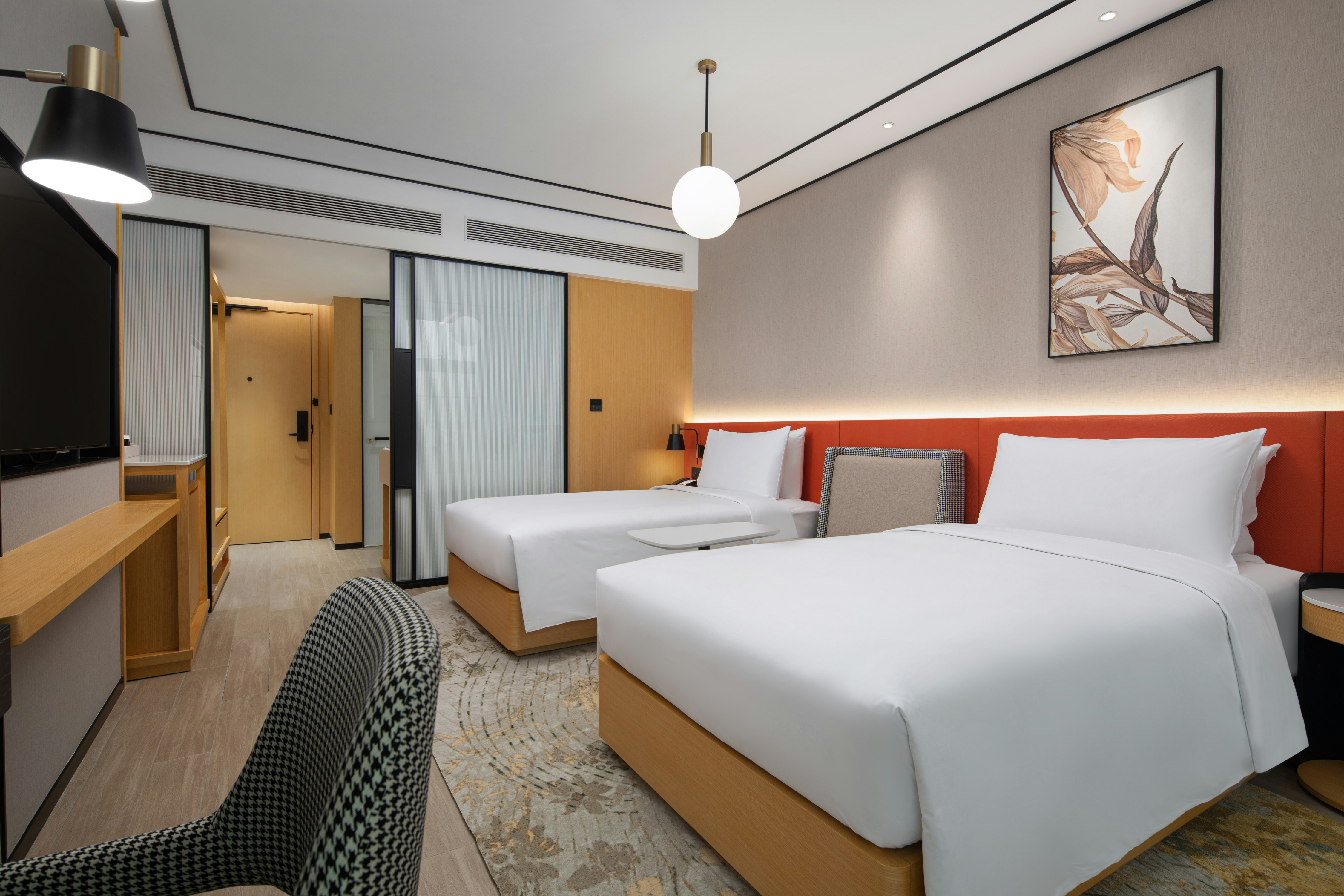 غرفة بسريرين منفصلين في طابق مرتفع، Hilton Garden Inn Beijing Huaxiang Tiantan Hospital 2/4