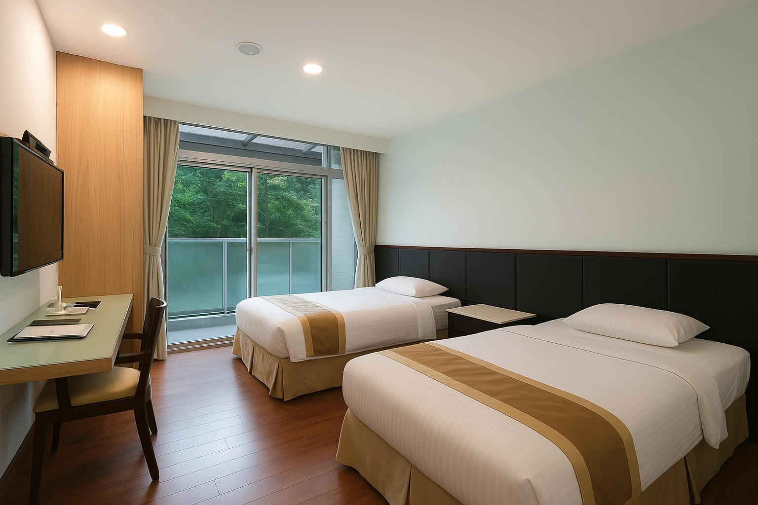 Room, Twin Beds, Balcony
