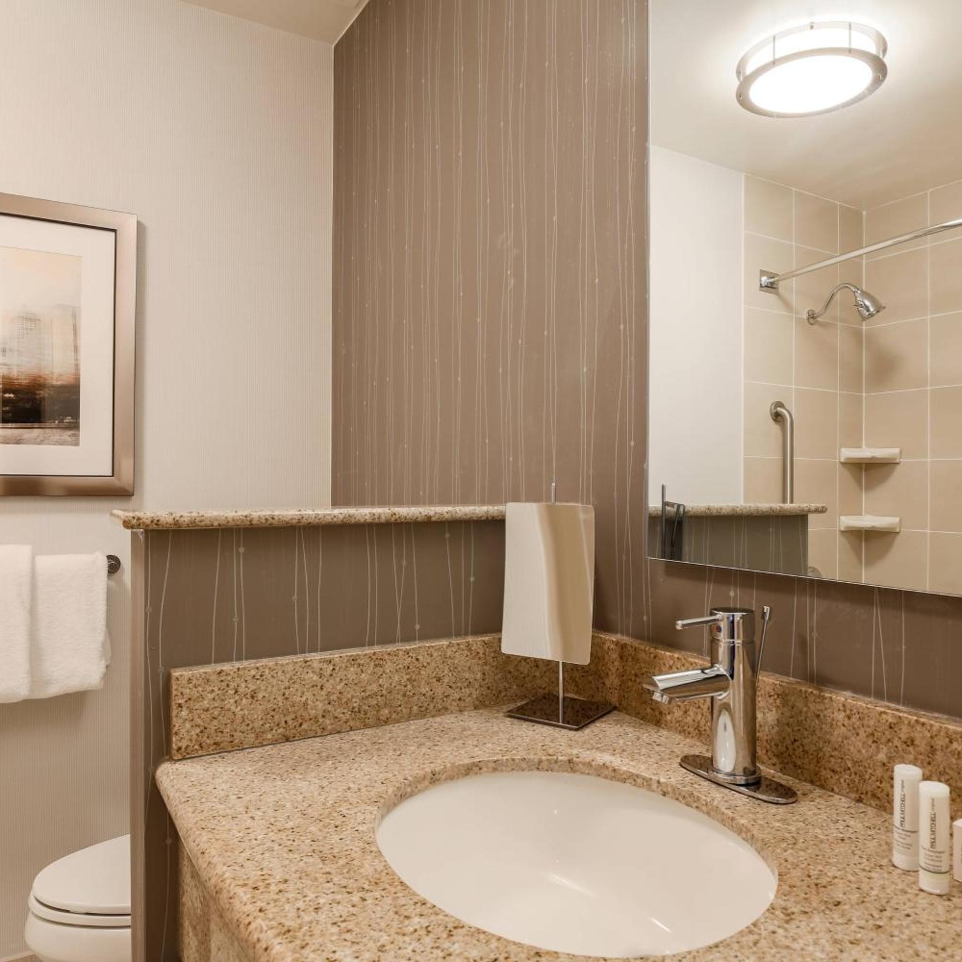 غرفة بسرير كينج بحوض استحمام لذوي الإعاقة، Courtyard by Marriott Pittsburgh Downtown 7/10