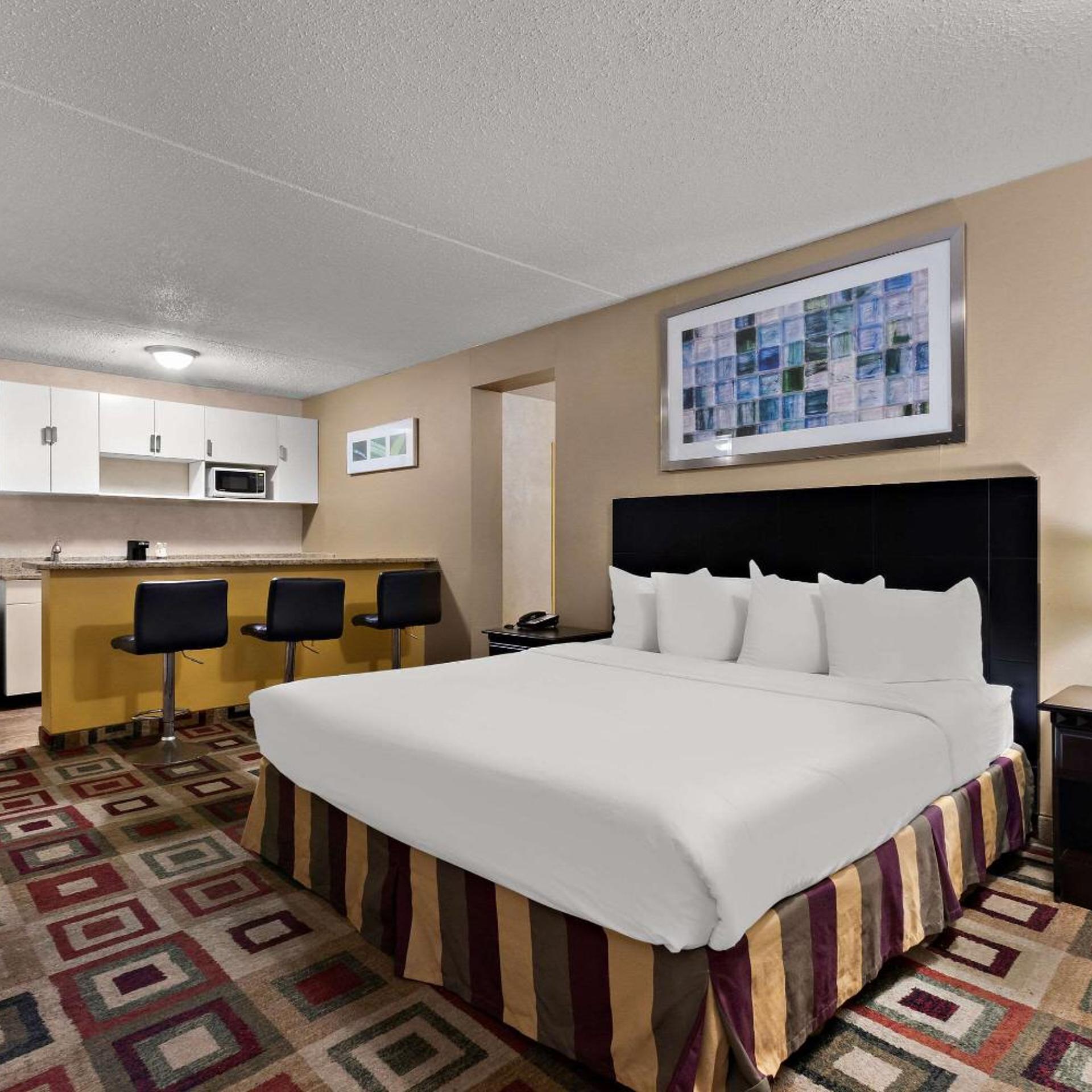 Efficiency, Suite, Queen Bed, Living Area
