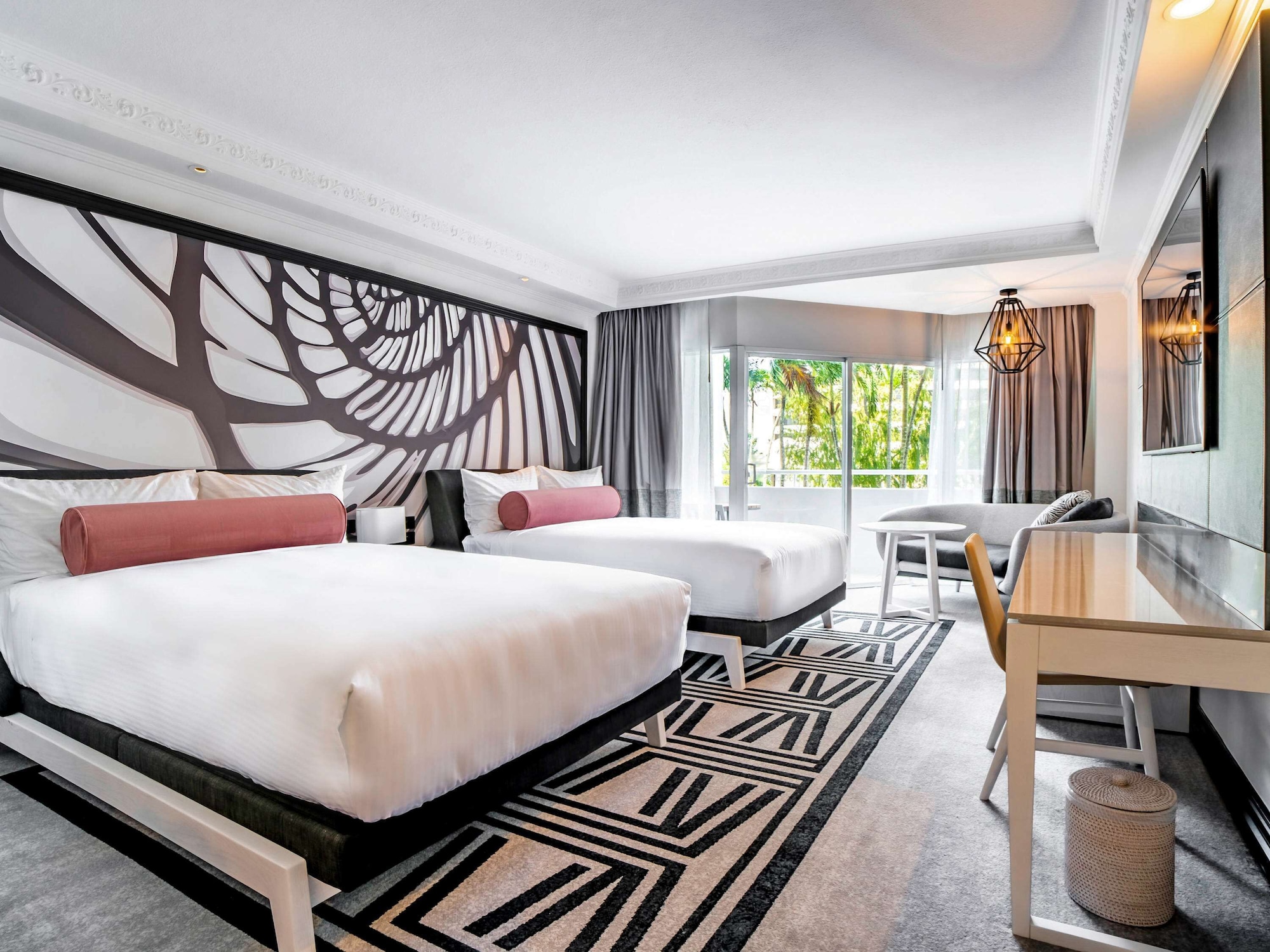 City, Superior, 2 Double Beds, Mountain View