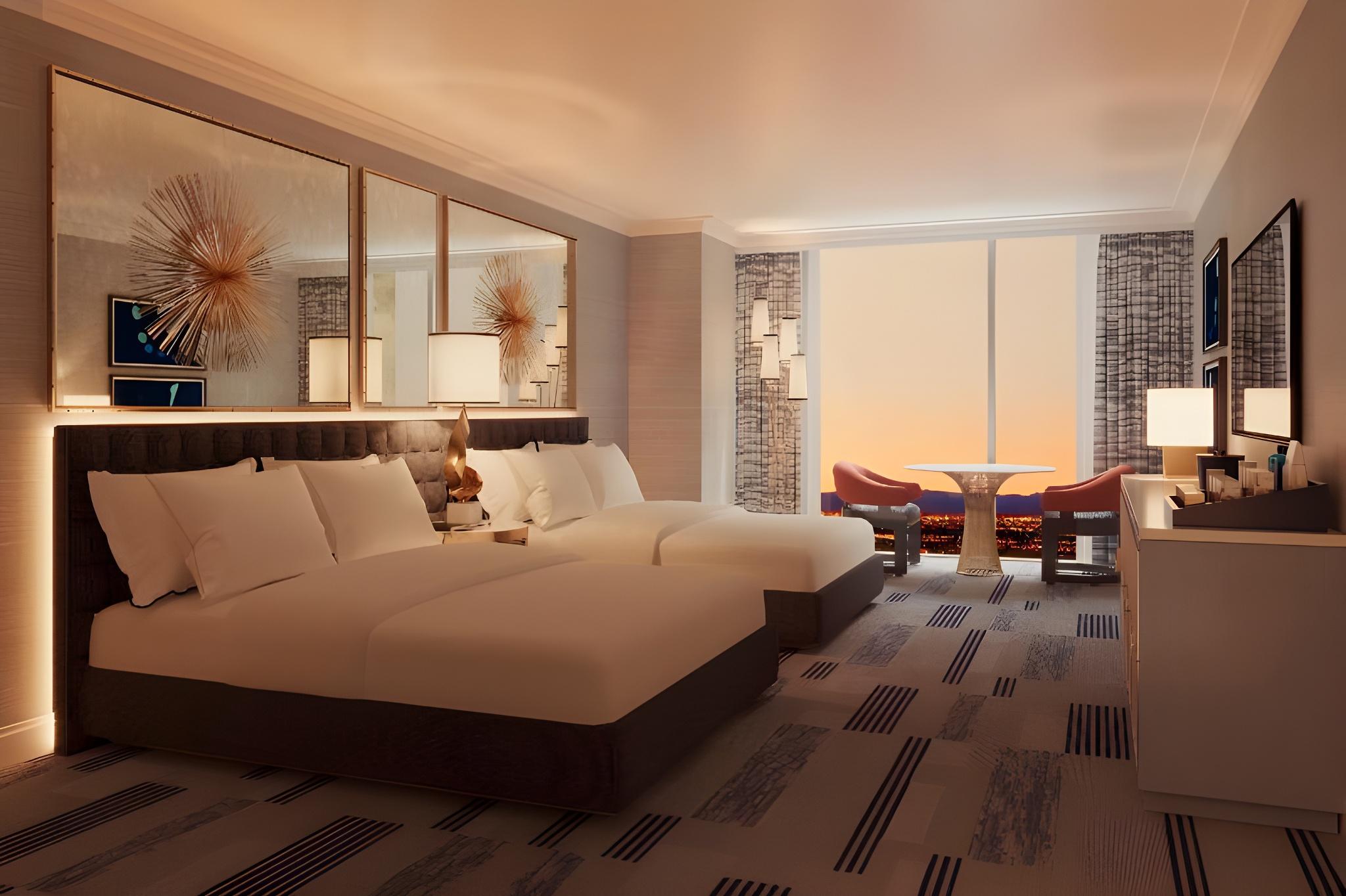 Gold, Queen Bed, with View