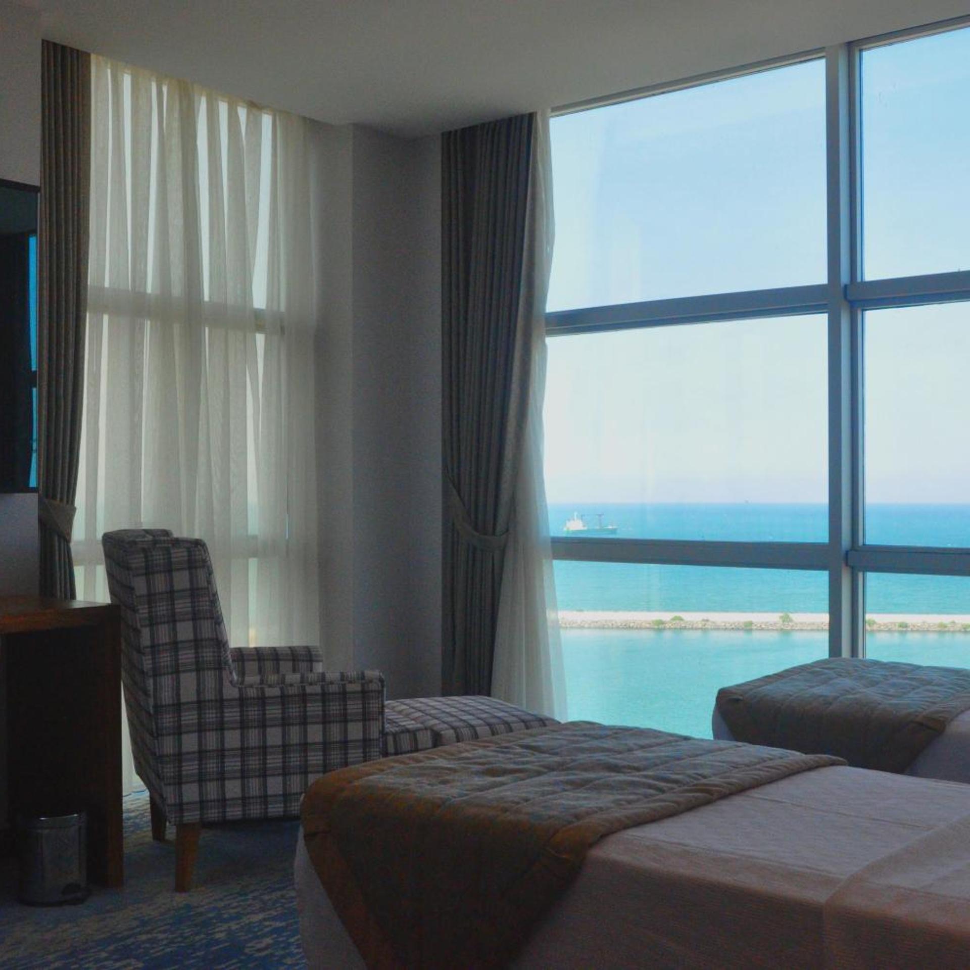 غرفة بسرير مزدوج أو سريرين منفصلين بإطلالة على البحر، Damla Panaroma Hotel 5/8