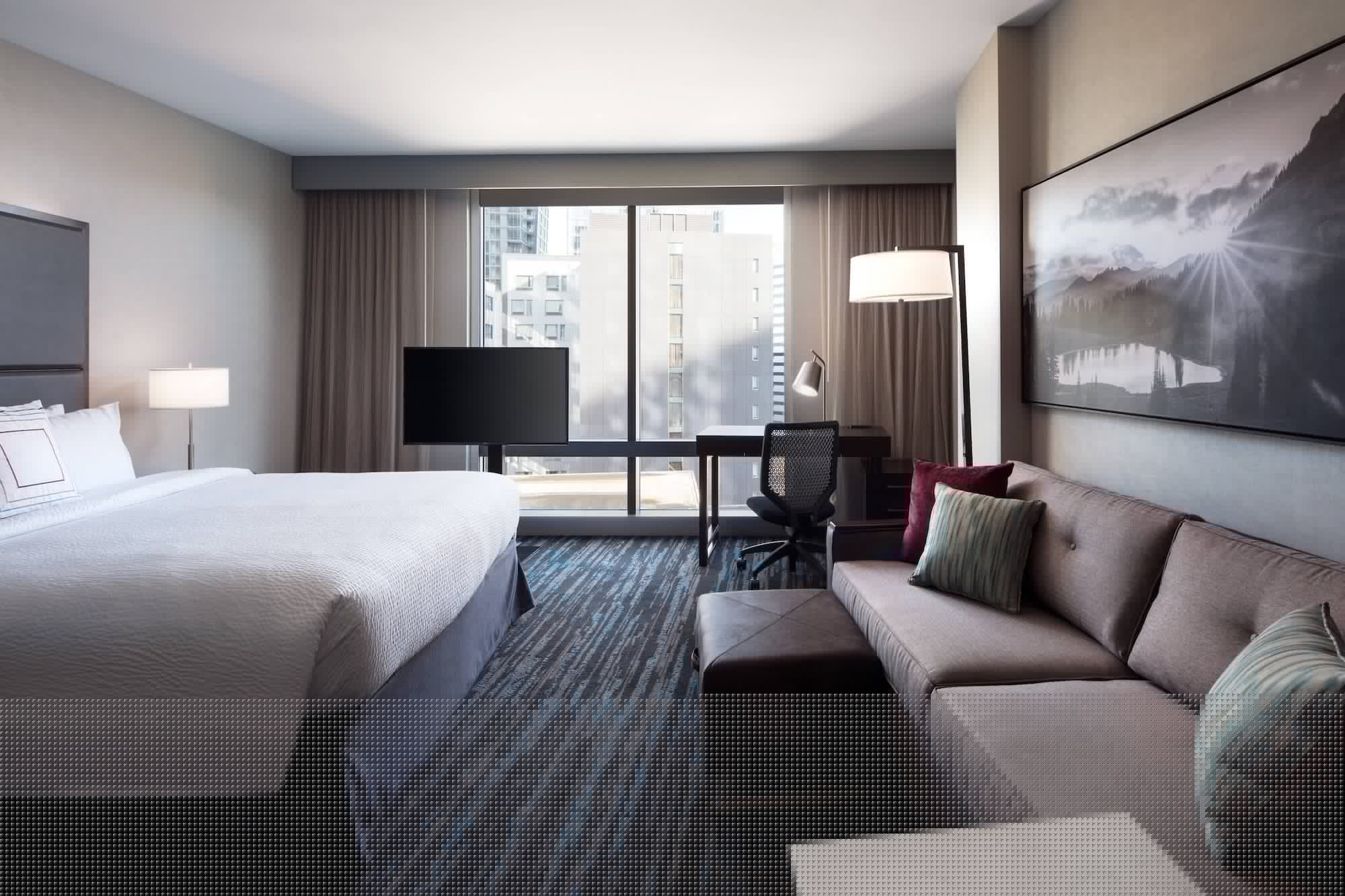 جناح استوديو بسرير كينج مع أريكة لذوي الإعاقة، RESIDENCE INN SEATTLE DOWNTOWN/CONVENTION CENTER 3/7