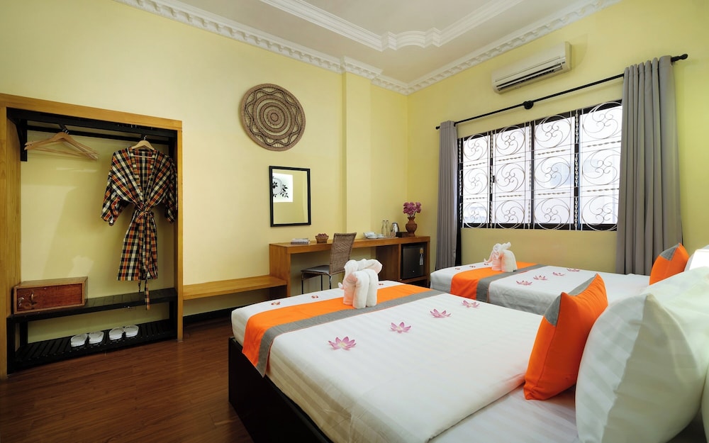 غرفة ديلوكس بسرير مزدوج أو سريرين منفصلين، Central Indochine D Angkor Hotel 5/10