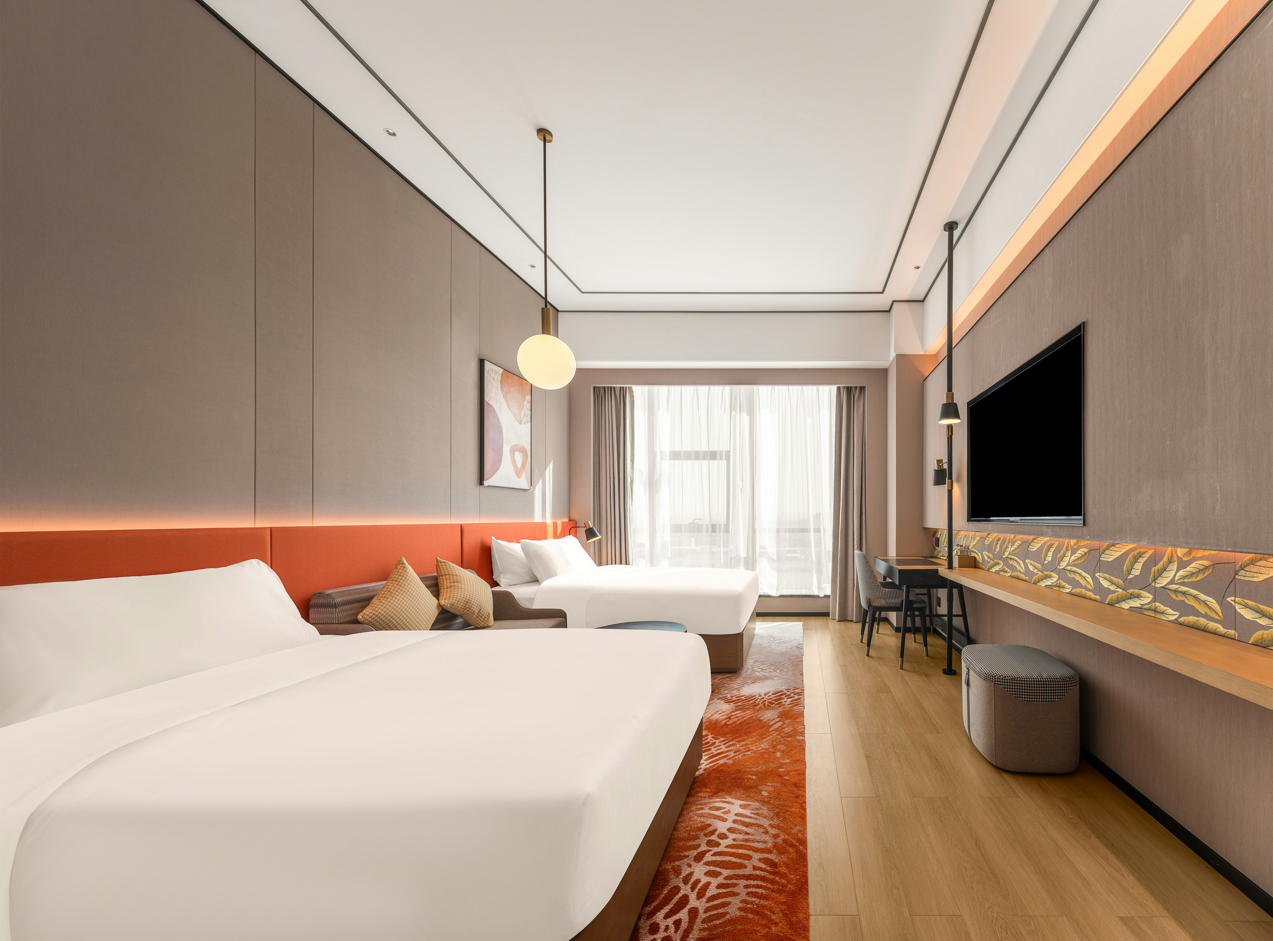 غرفة سوبيريور بسريرين منفصلين، Hilton Garden Inn Fenyang Yulongwan 2/4