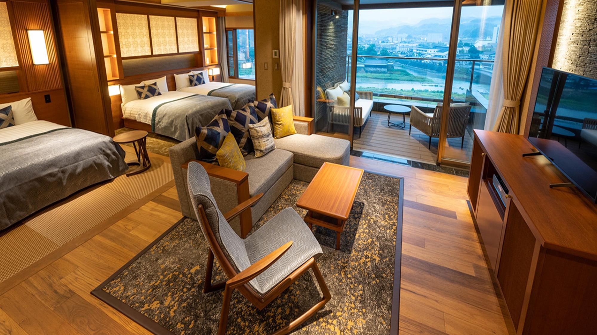 Spa, Luxury, Suite, River View, Private Hot Spring Bath
