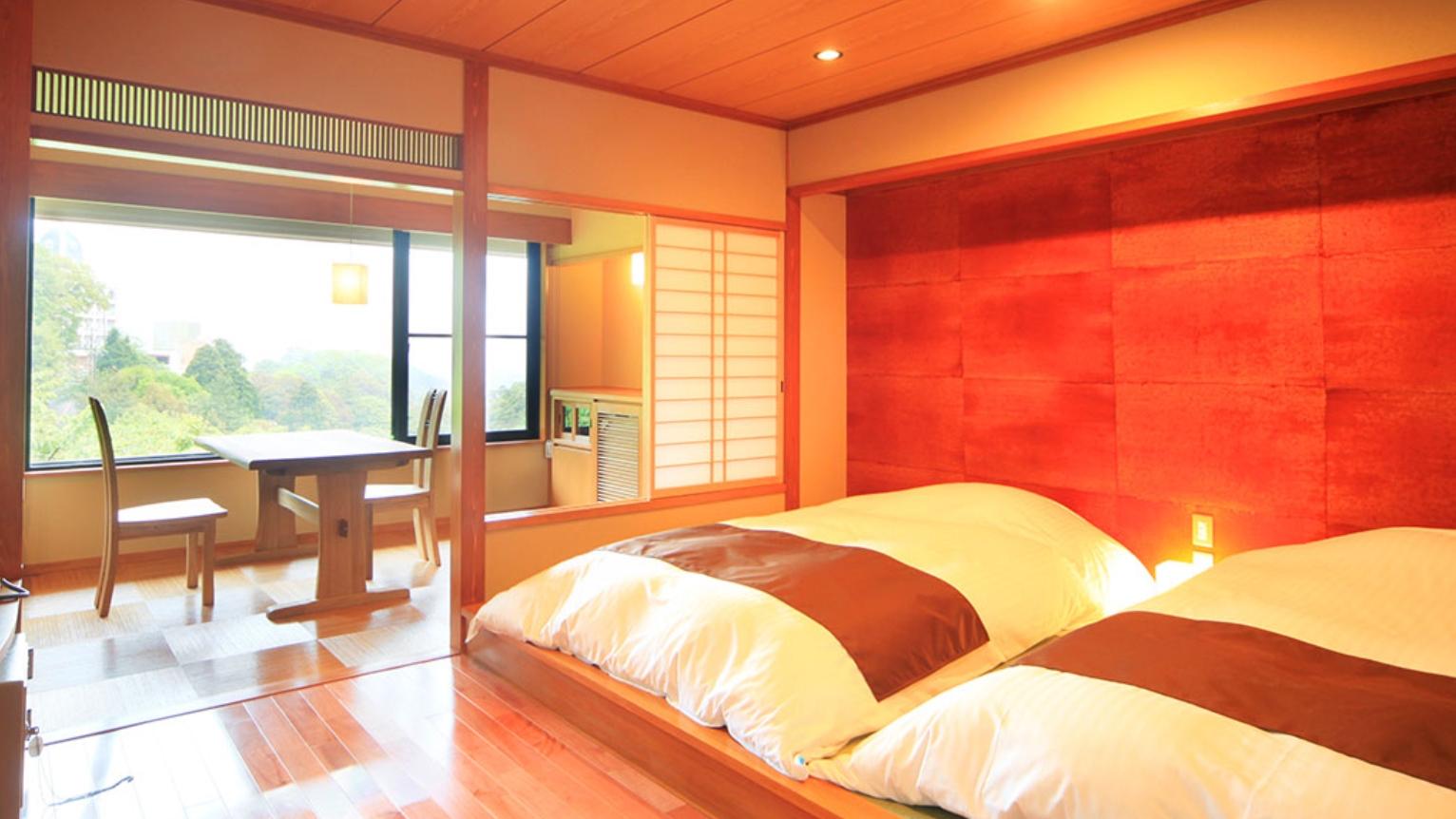 Japanese, Modern, Comfortable, Twin Beds, Mountain View