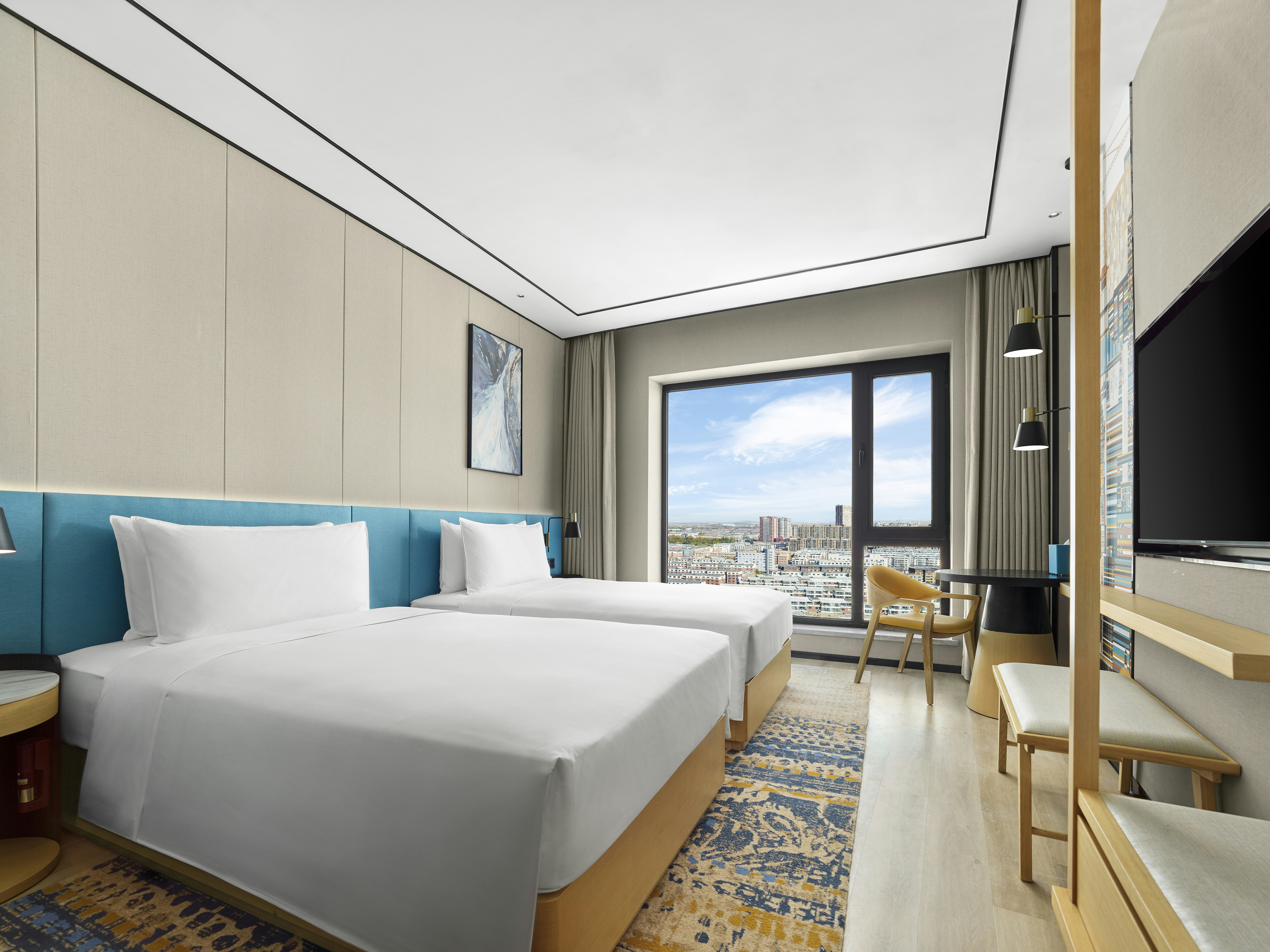 غرفة بسريرين منفصلين، Hilton Garden Inn Anshan Haicheng 7/7