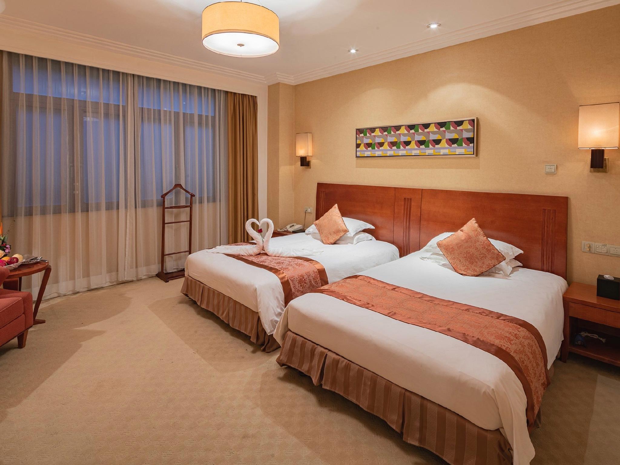 Elegant, Twin Beds, City View