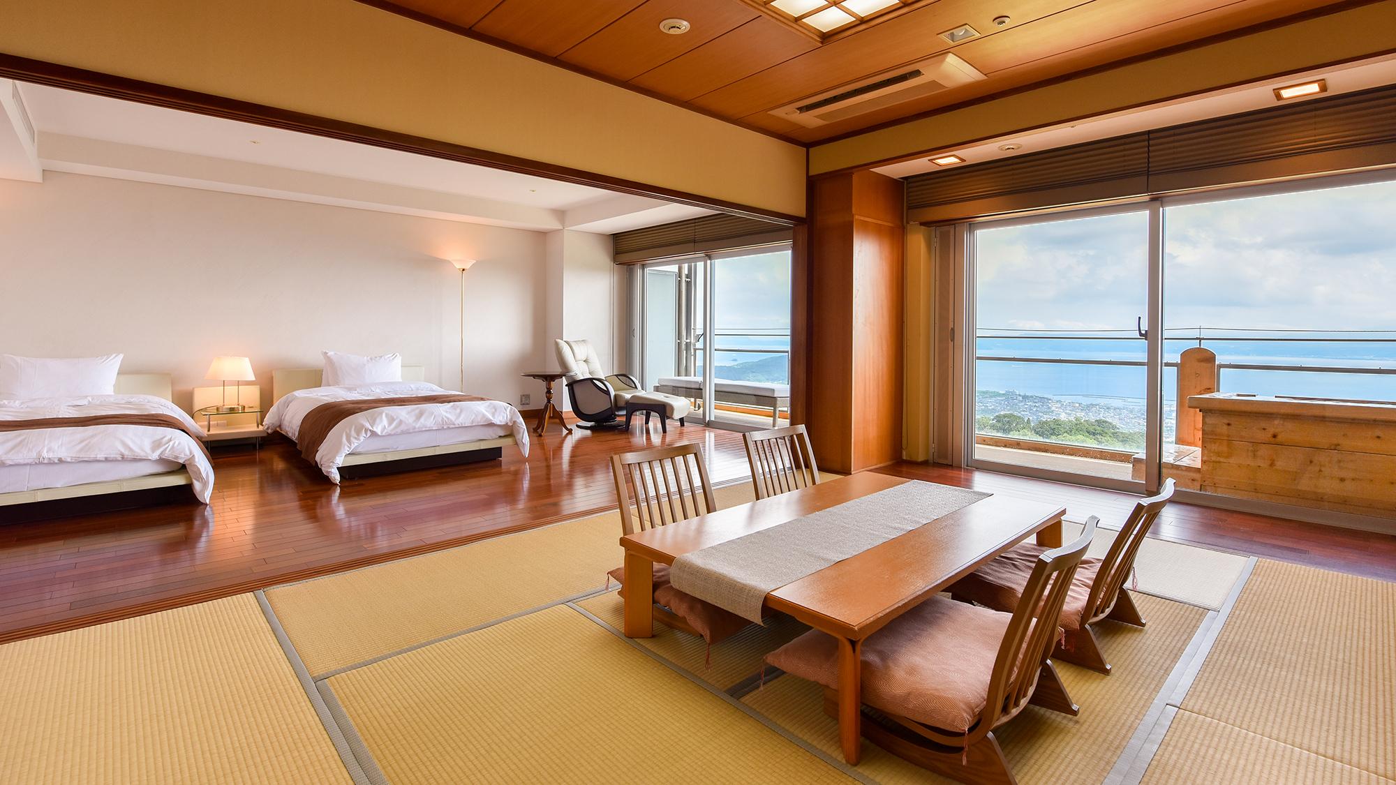 Japanese Western, Deluxe, Suite, Ocean View, Night View