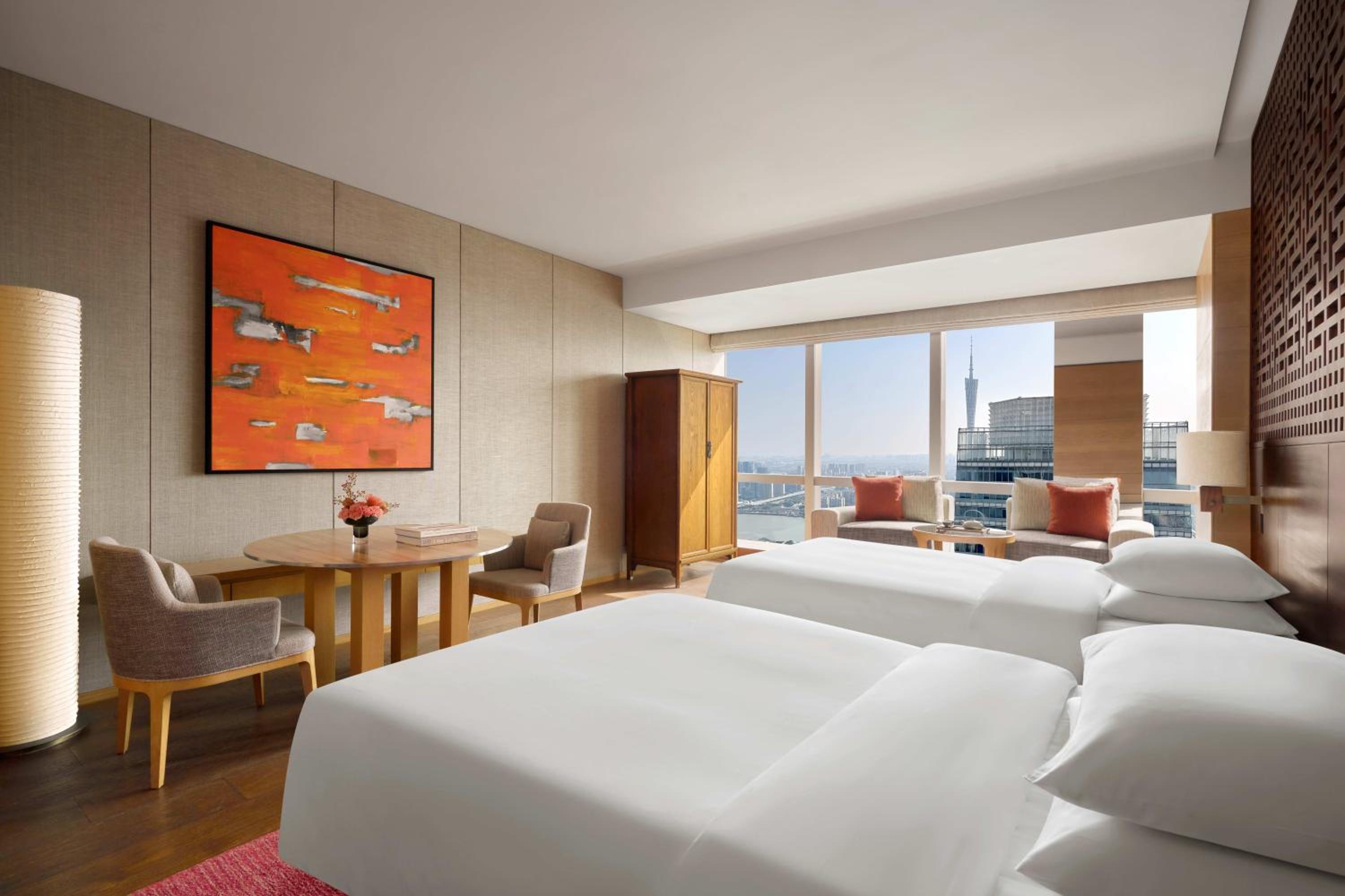 Room, Twin Beds, Canton Tower View