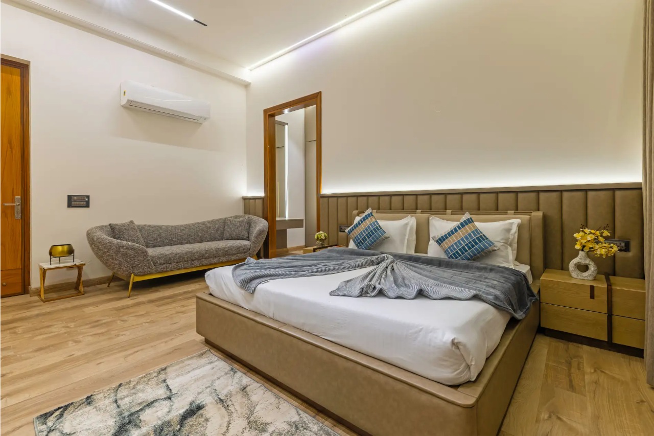 Room at ELIVAAS Levante Farms 5 BHK Villa With Private Pool, Bar, Garden and Gazebo, DELHI