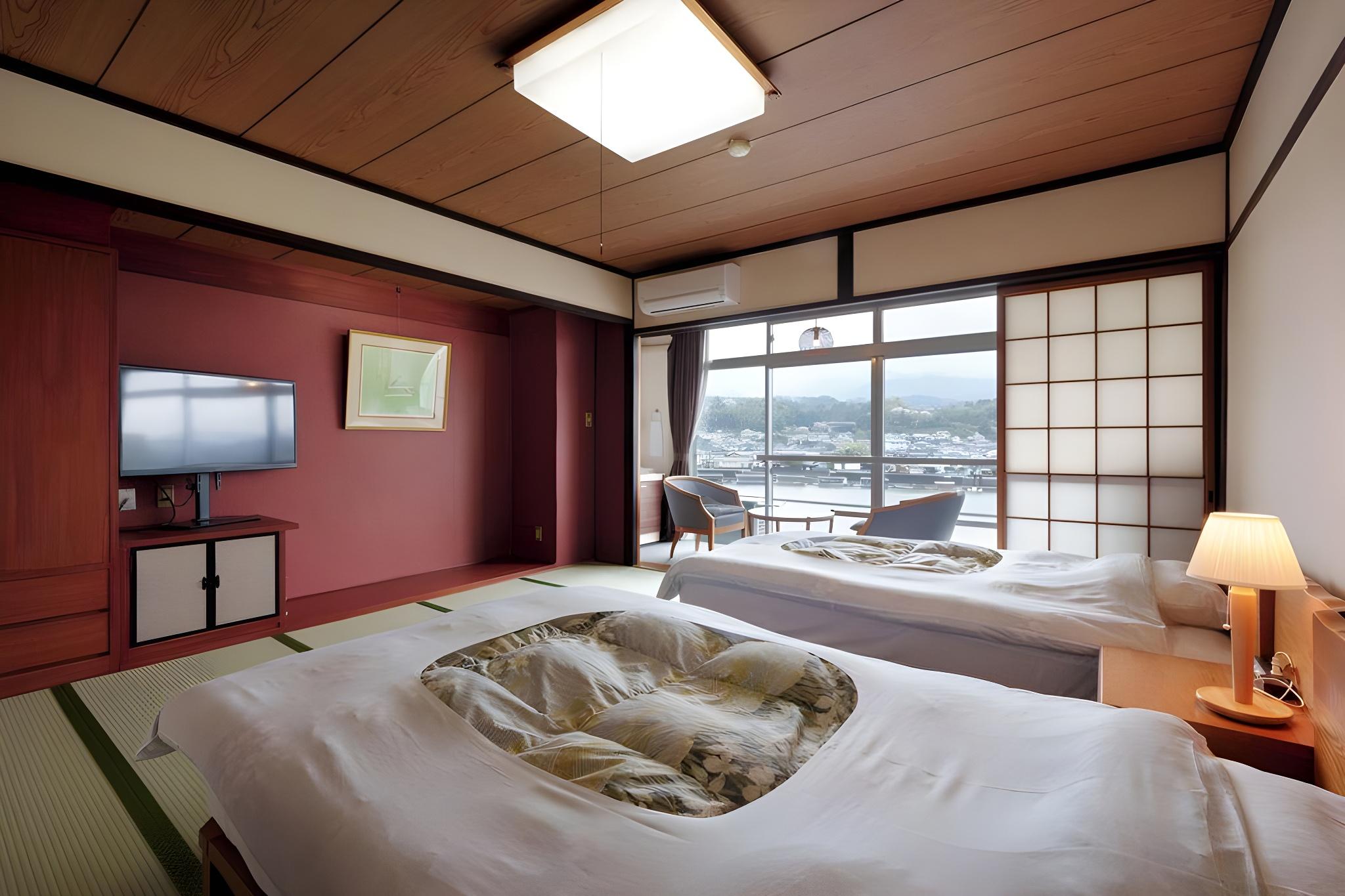 Semi Room, Japanese, Moderate, 2 Semi Double Beds, 3 Beds, River View, Tatami