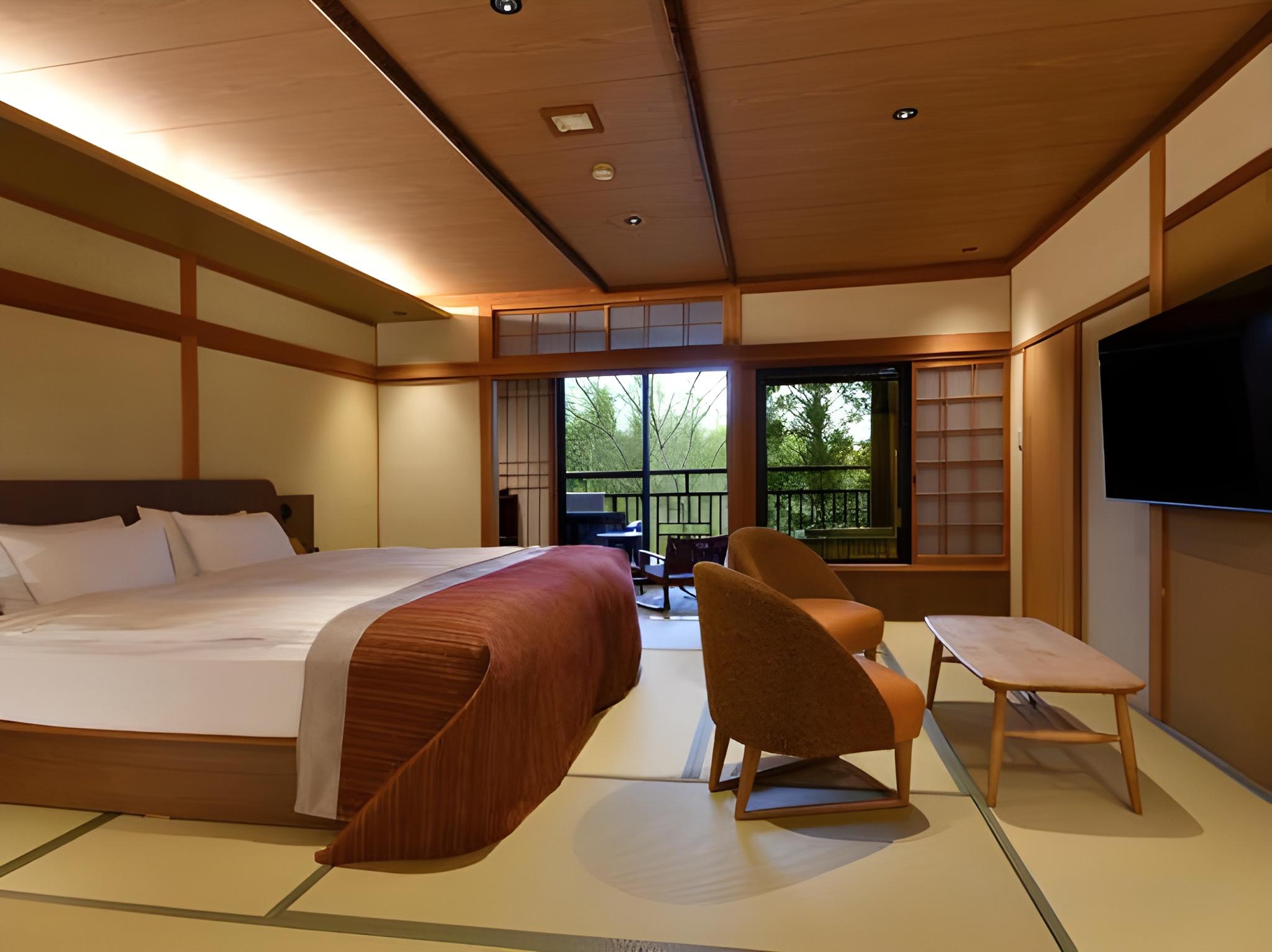 Japanese, King Bed, Outdoor Bath