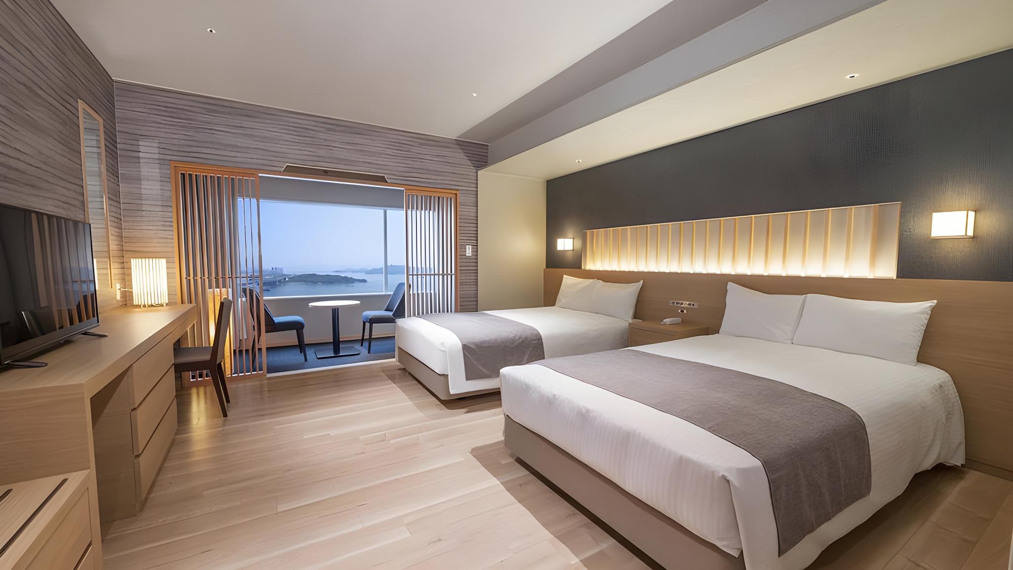 Room, Twin Beds, Side Ocean View