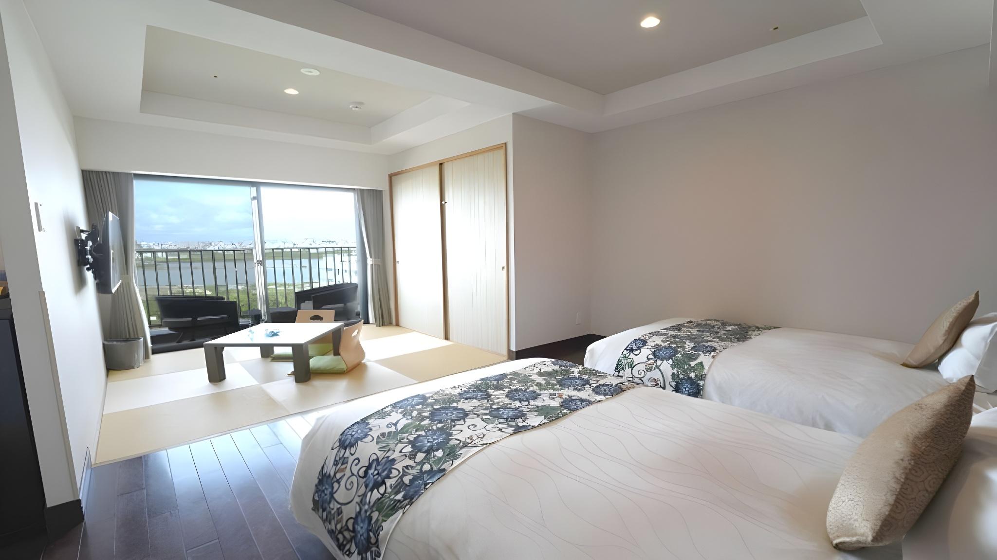 Deluxe, Twin Beds, Airport View, Outdoor Bath, Tatami