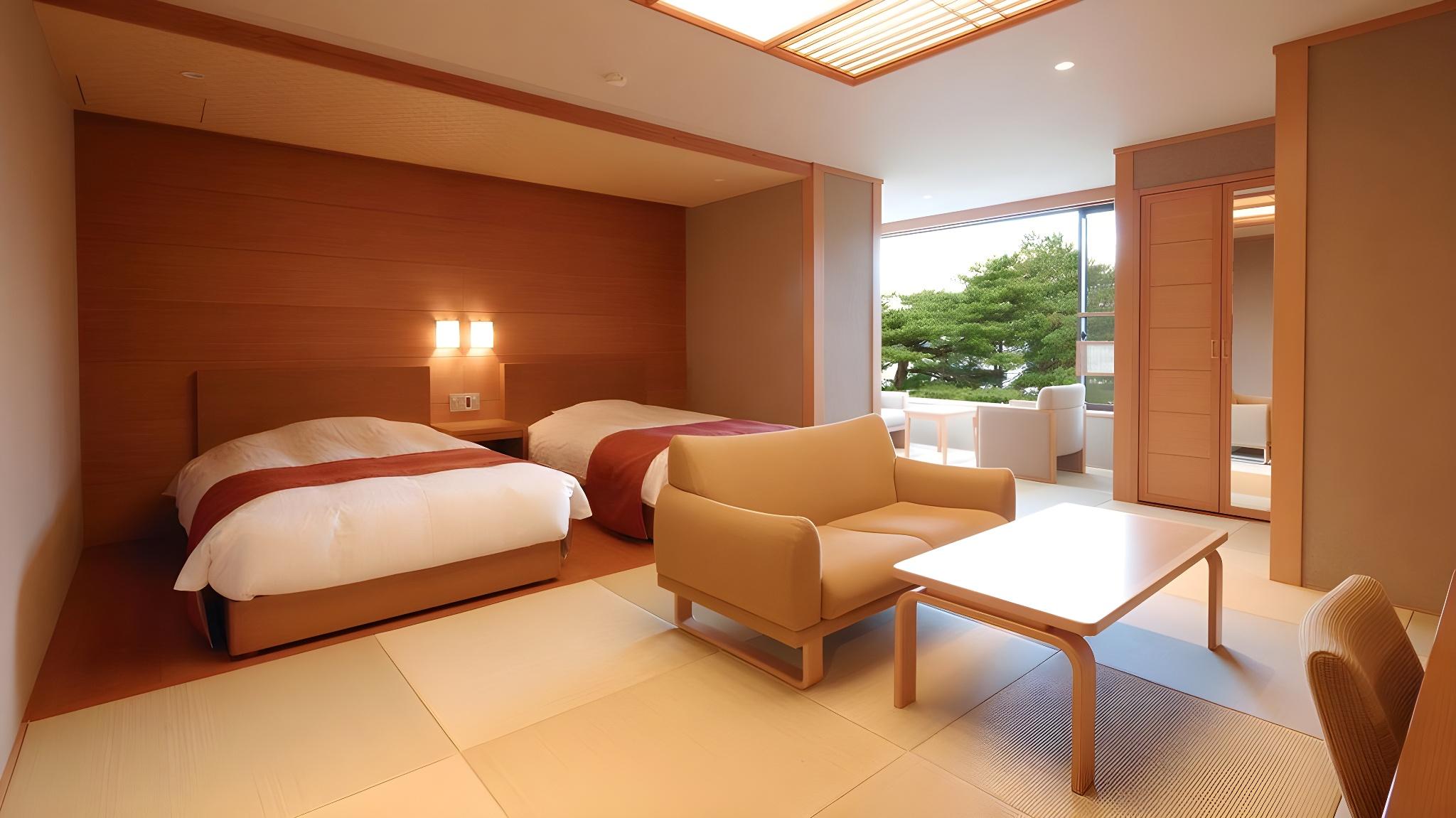 Japanese, Twin Beds, Scenic View, Bathtub، Jodogahama Park Hotel 2/2