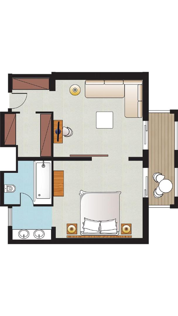 1 BEDROOM, SUITE, GARDEN VIEW