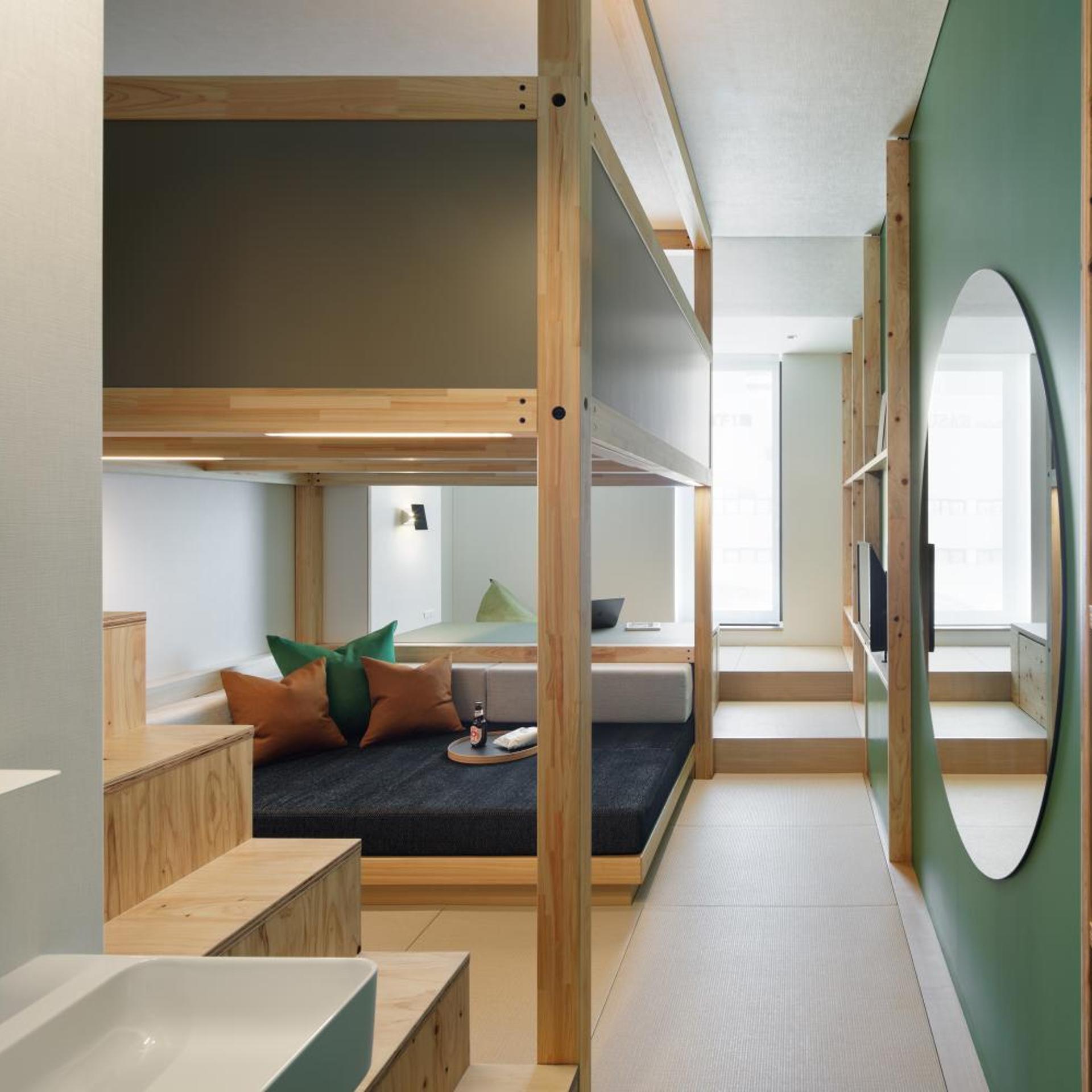 غرفة ثلاثية بحمام خاص، Hoshino Resorts BEB5 Tsuchiura 6/8