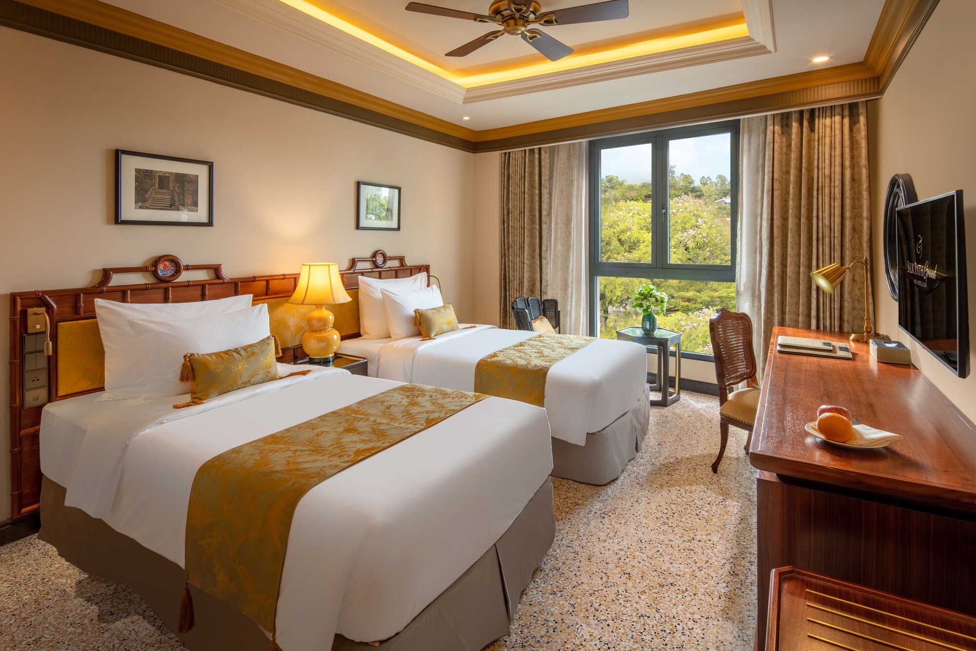 غرفة ديلوكس بسرير مزدوج أو سريرين منفصلين، Silk Path Grand Hue Hotel 4/6